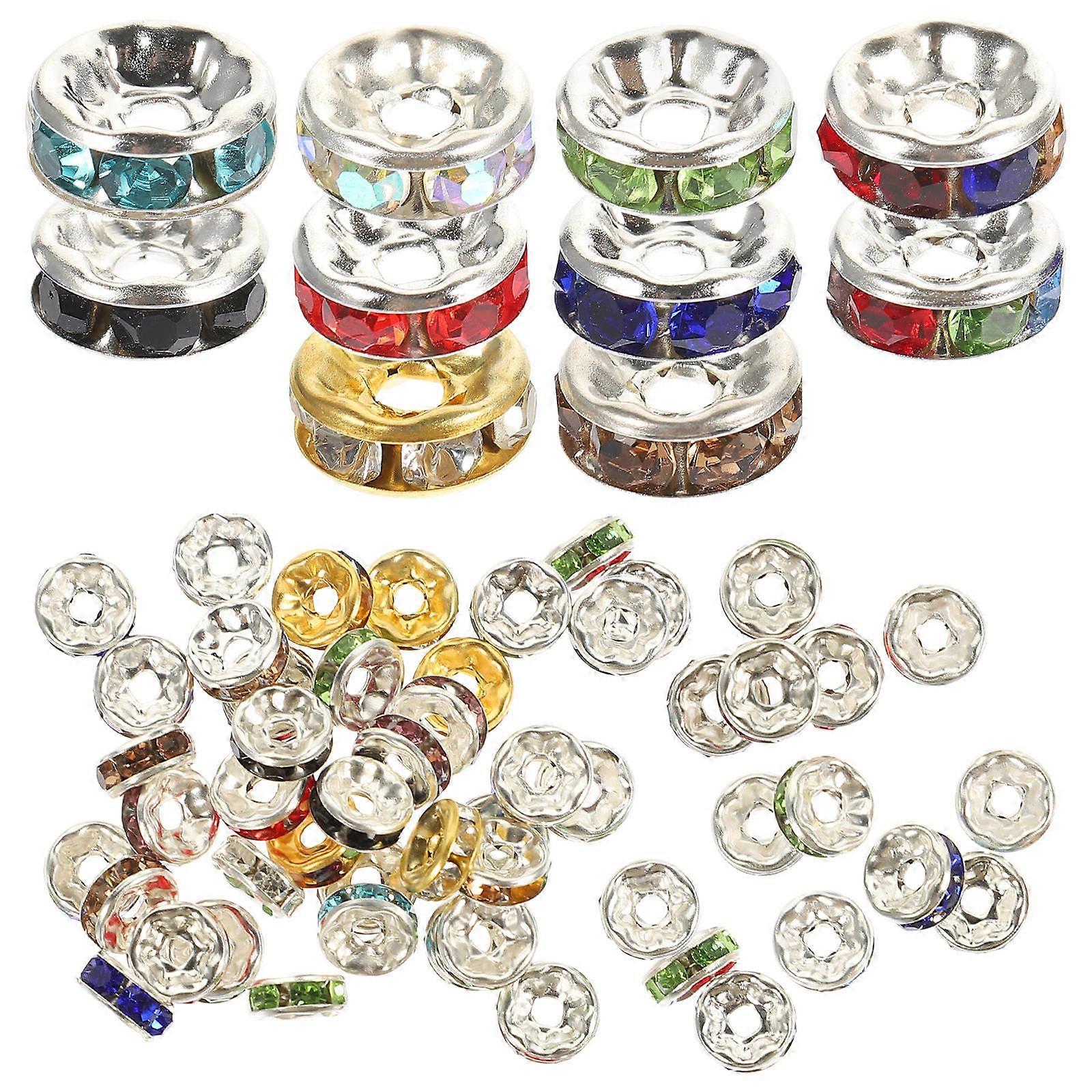 Beads For Jewelry Making Rhinestone Spacer Beads Diy Craft Handmade 0.8X0.8Cm Assorted Color 300Pcs