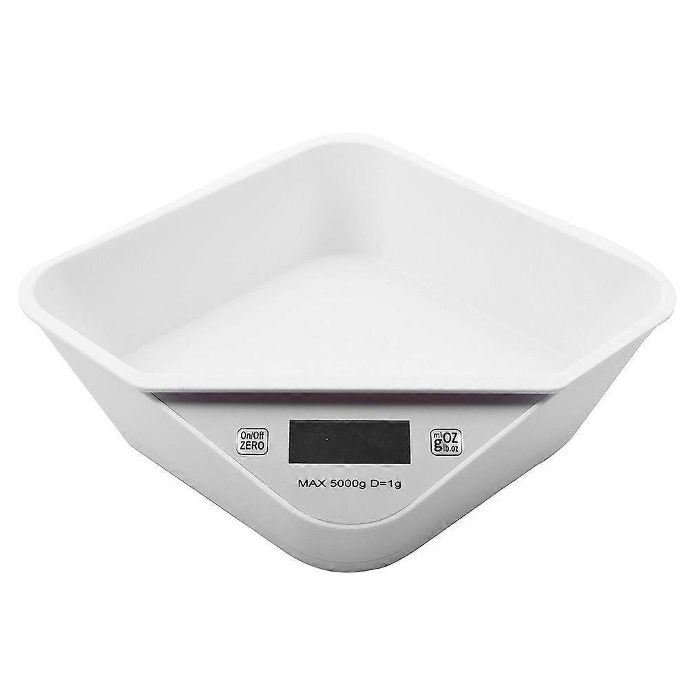 Food Digital Scale High Precision Sensor System Kitchen Tools 18x18x5.7cm White Bowl Weighing 1Pcs