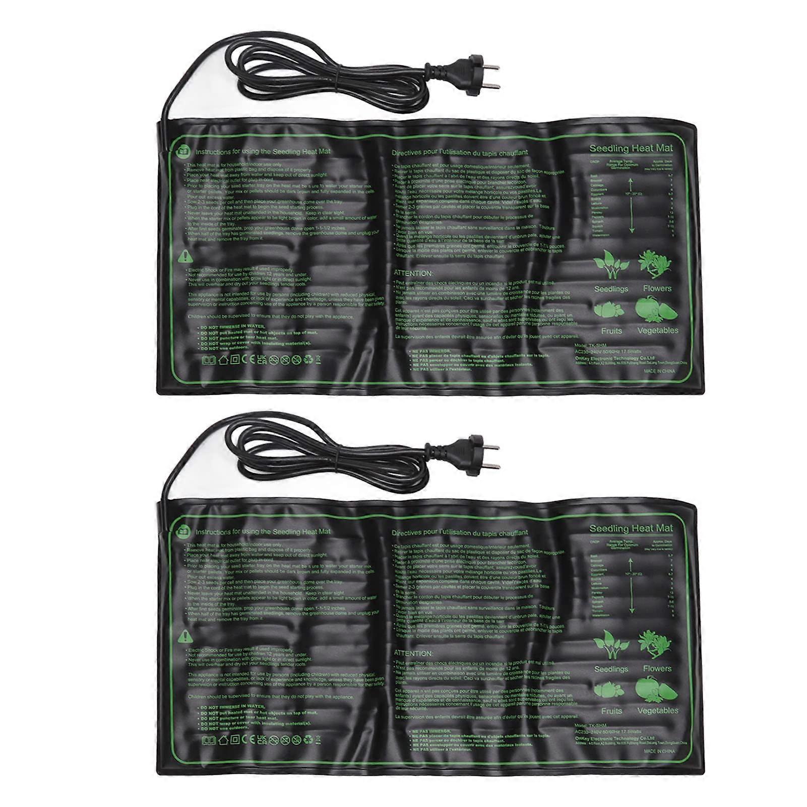 Seedling Heating Mat, Pack of 2 Constant Temperature Pad for Seed Germination (220240V)