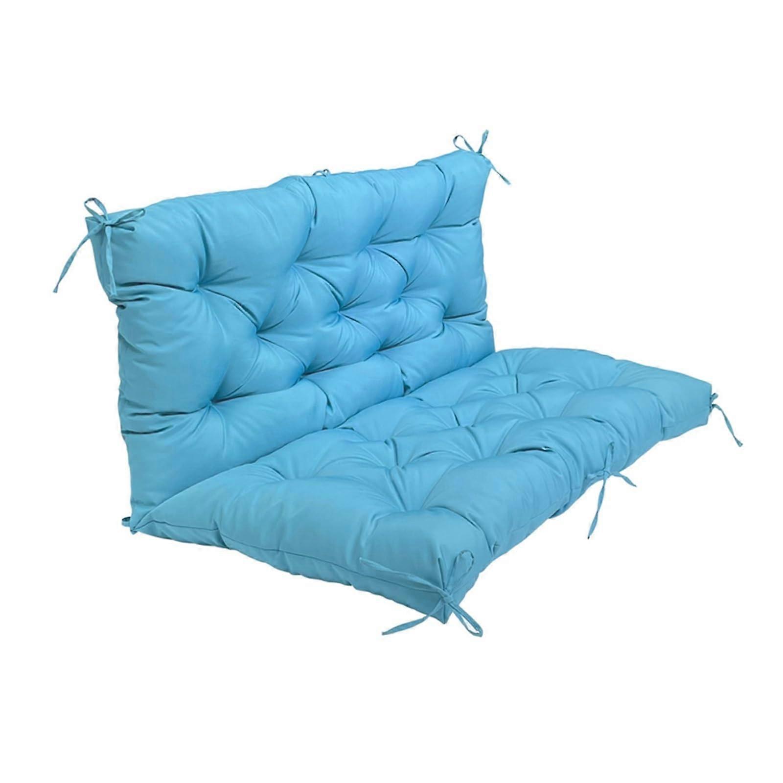 Waterproof swing cushion with backrest for 2 and 3seater bench, blue