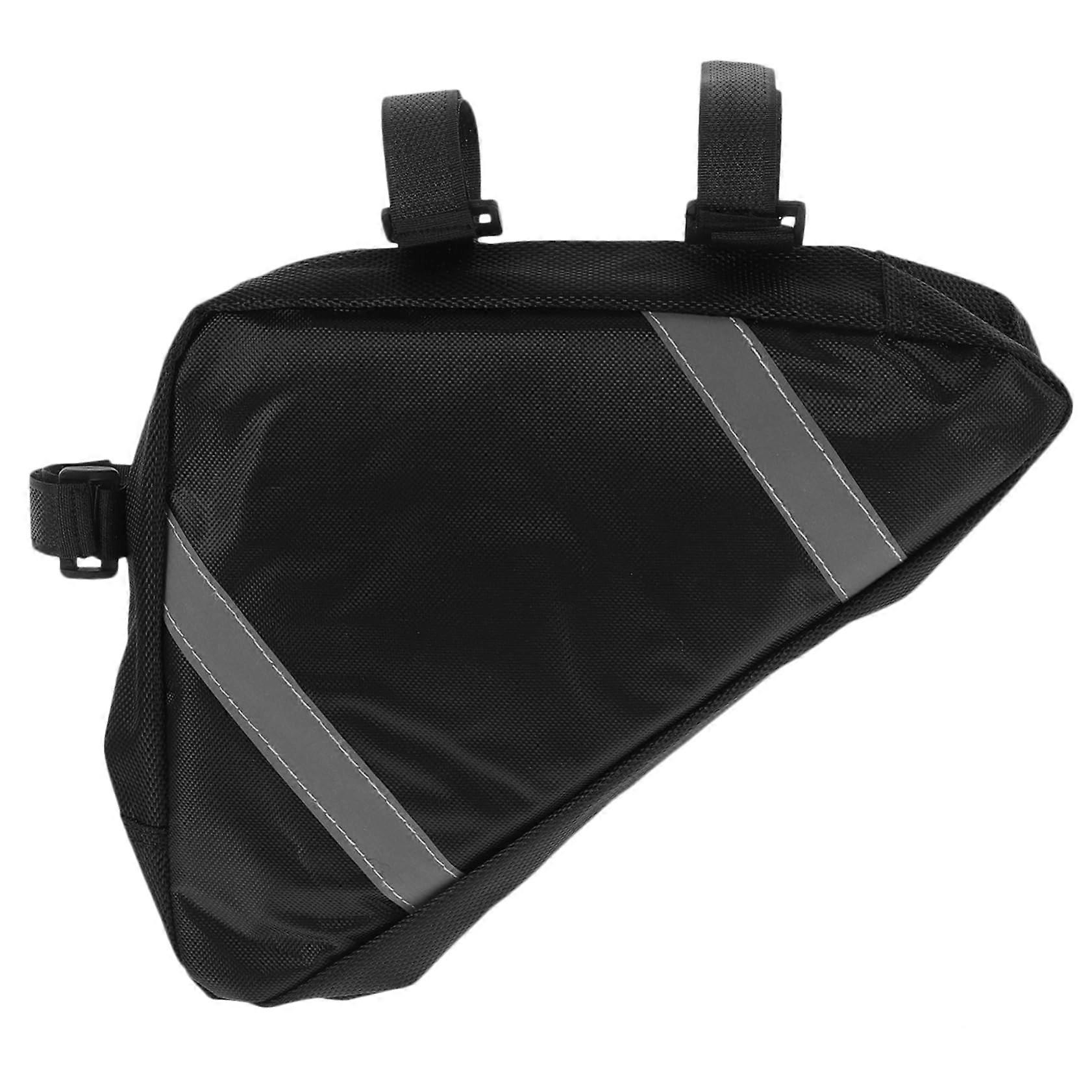 Waterproof Bicycle Tube Bag with High Capacity, Front Rack Bag, Frame Storage for Bikes, Red and Black Canvas Design