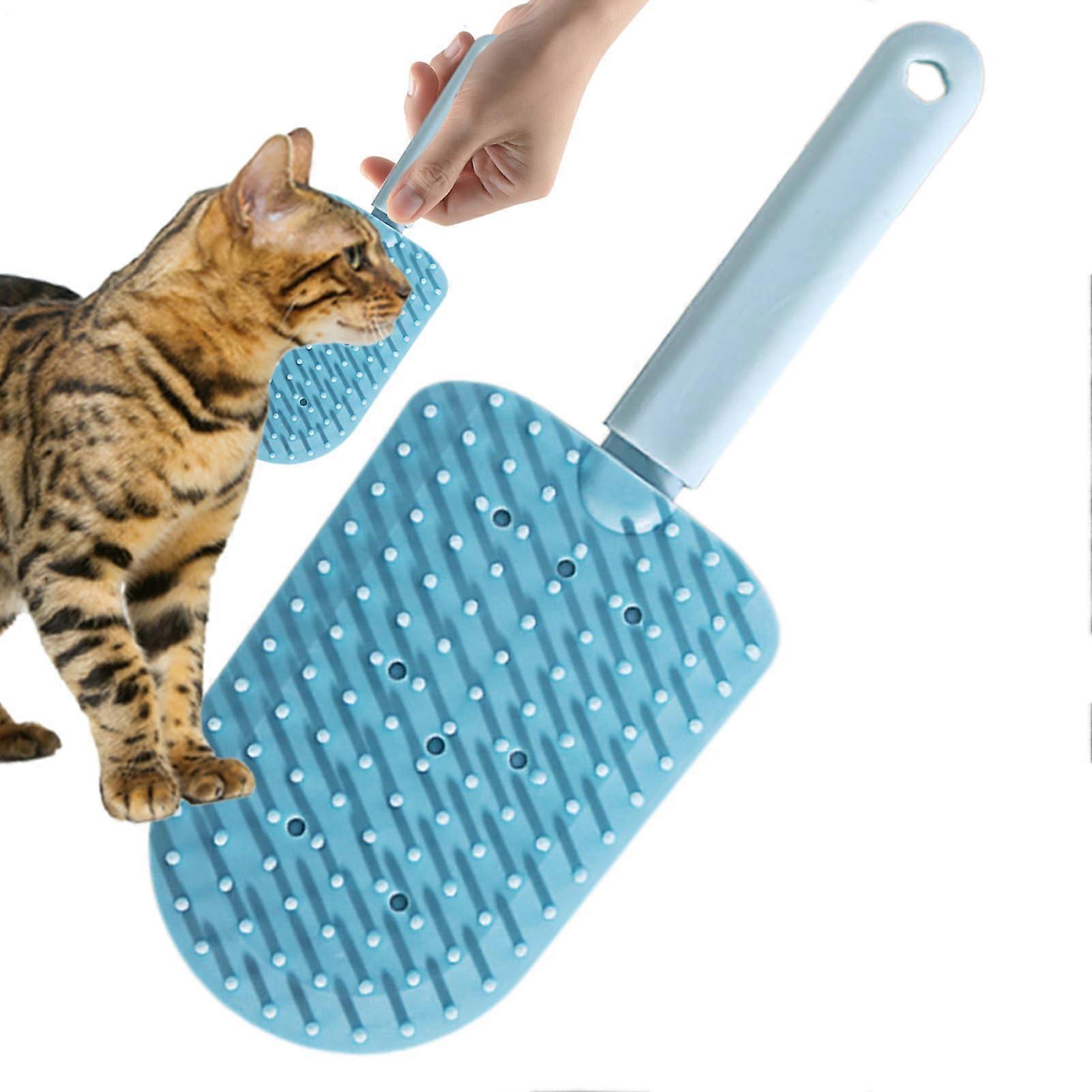 Cat Comb, Dog Comb | Gentle Detangling Tool with Ergonomic Non-Slip Grip and Ice Cream Design Brush for Puppies, Blue