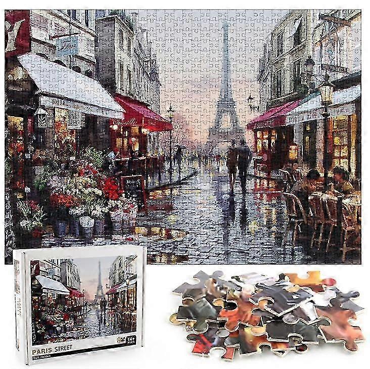 1000pcs Flower Street Jigsaw DIY Puzzle Toys Assembling Picture Decoration