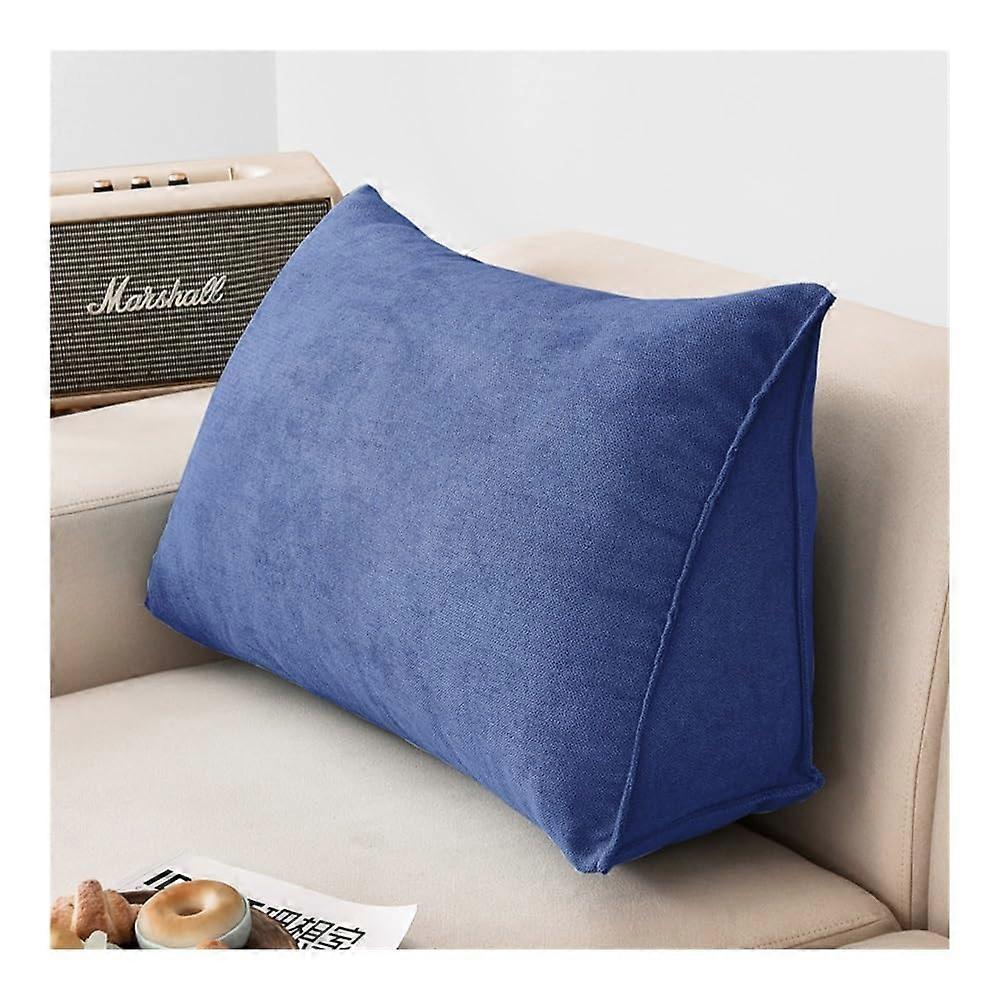 Triangular Wedge Cushion Large Sofa Back Cushion Lumbar Support for Bed (Sea Blue)