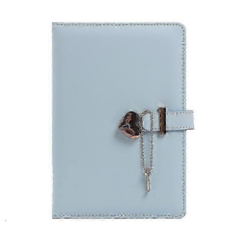 Vintage Lockable Journal Notebook in PU Leather with Heart-Shape Padlock and Key