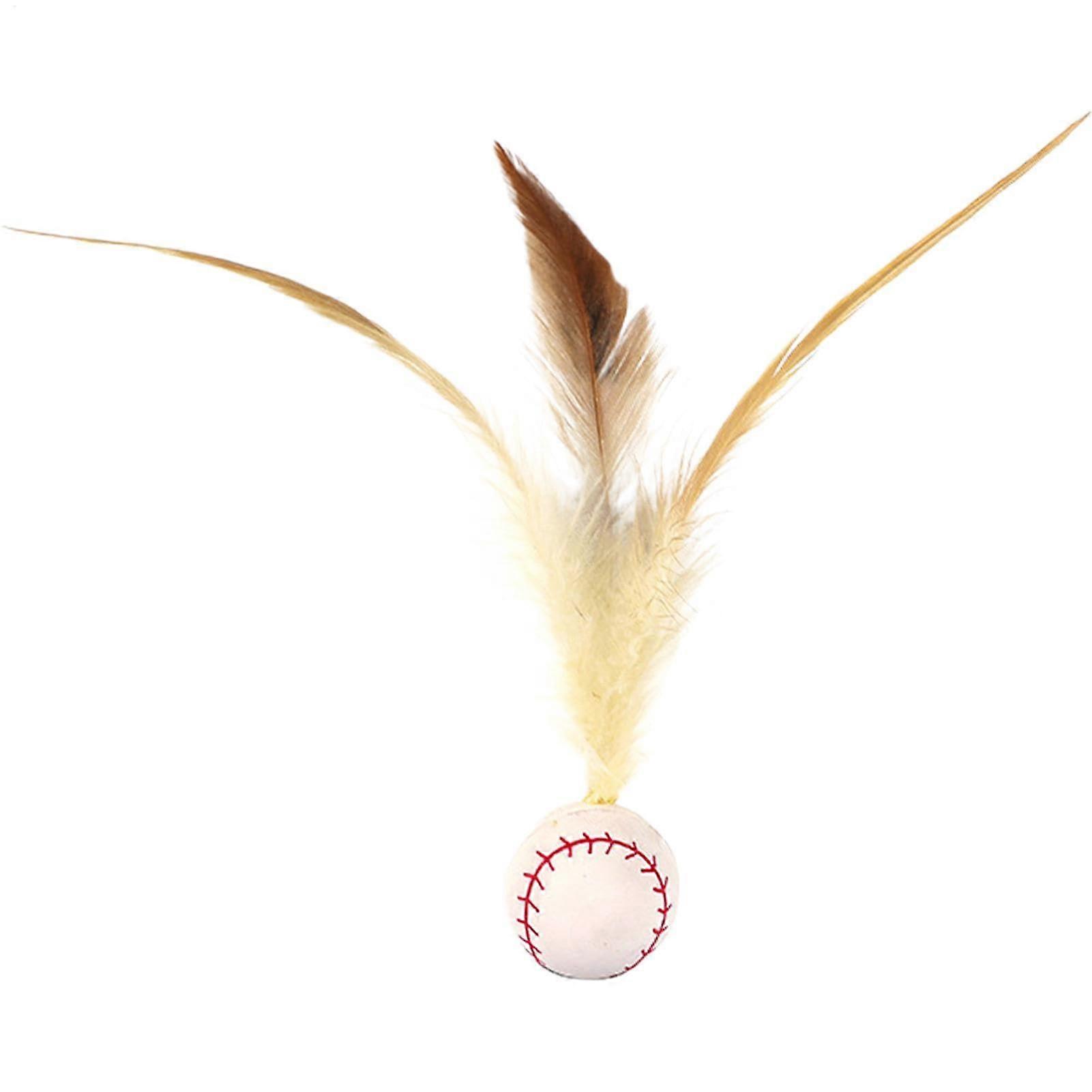 Cat Feather Ball Toy, Cat Bouncy Ball with Spring Interactive Cat Play Ball Ref: 7259