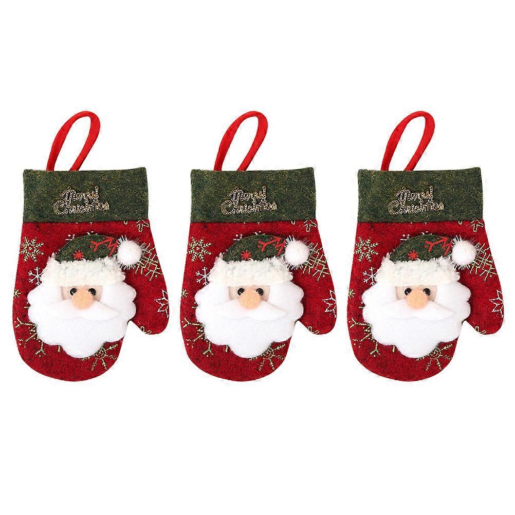 Tableware Bags Retro Style Christmas Cutter Fork Holder for Dining 3Pcs