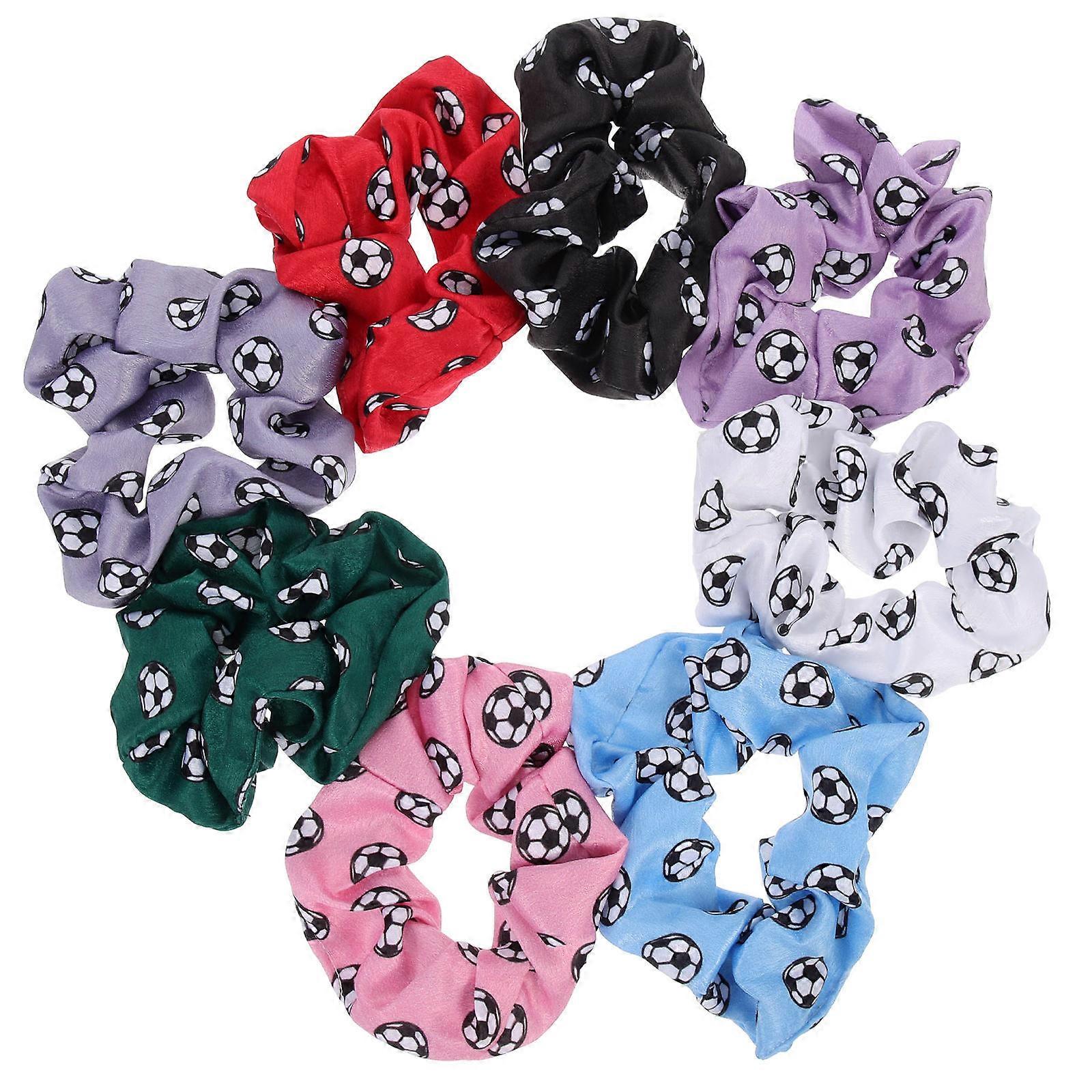 Here's a polished and professional product description based on your input:
**8pcs Printed Elastic Hair Bands Soft Fabric Scrunchies with