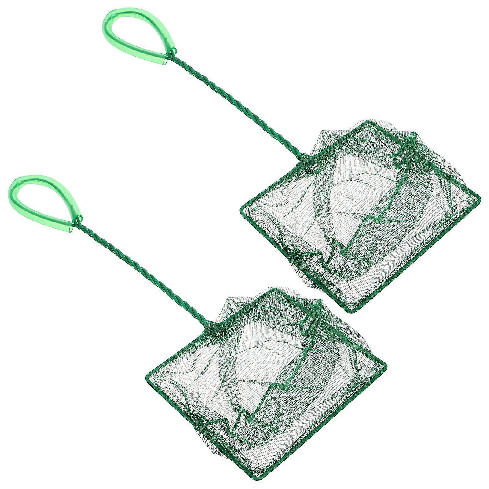 2pcs Square Handheld Fish Net Fine Mesh Aquarium Tool for Easy Cleaning & Fish Protection Durable Design for Small Tanks
