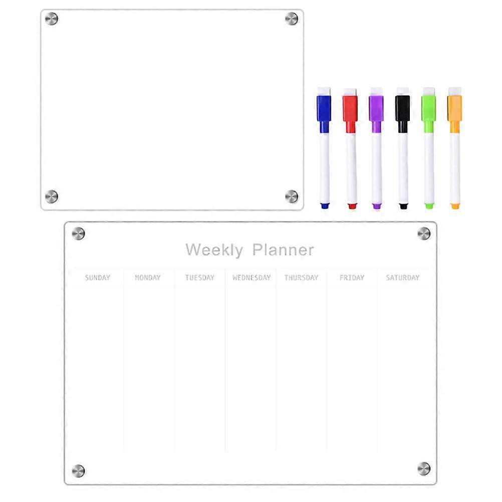 Weekly Write Board Refrigerator Attachment Note Recording 42X29.7X0.2CM 1 Set