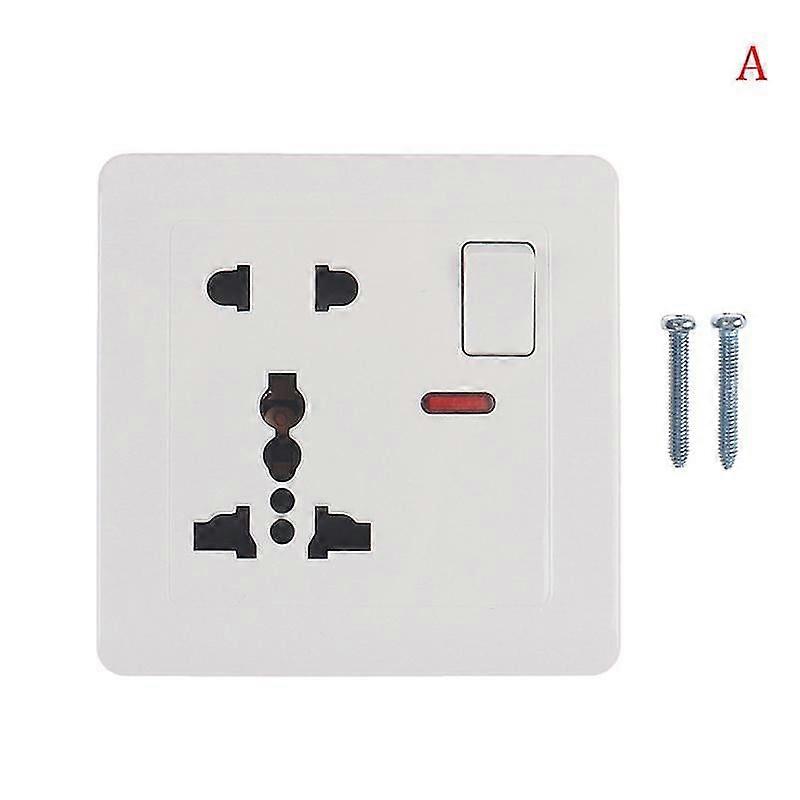 Universal Wall Socket With Led Light Switch 5 Hole Usb Wall Power Socket