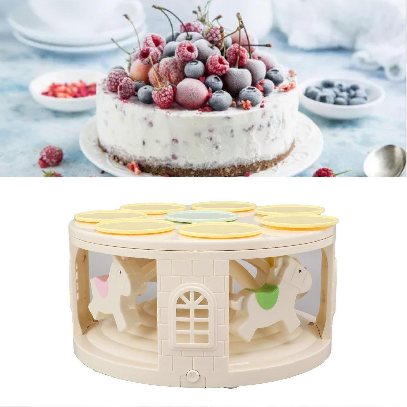 Rotary Dessert Machine LED Carousel Automatic Rotating Dessert Display Table with 4 Music for Wedding Party Supplies