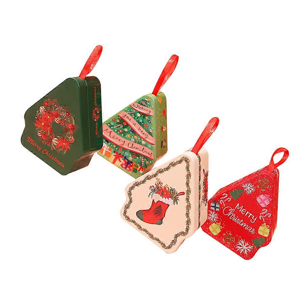 Sugar Candy Box Hanging Decoration for Christmas 4Pcs Assorted Color Gift Boxes