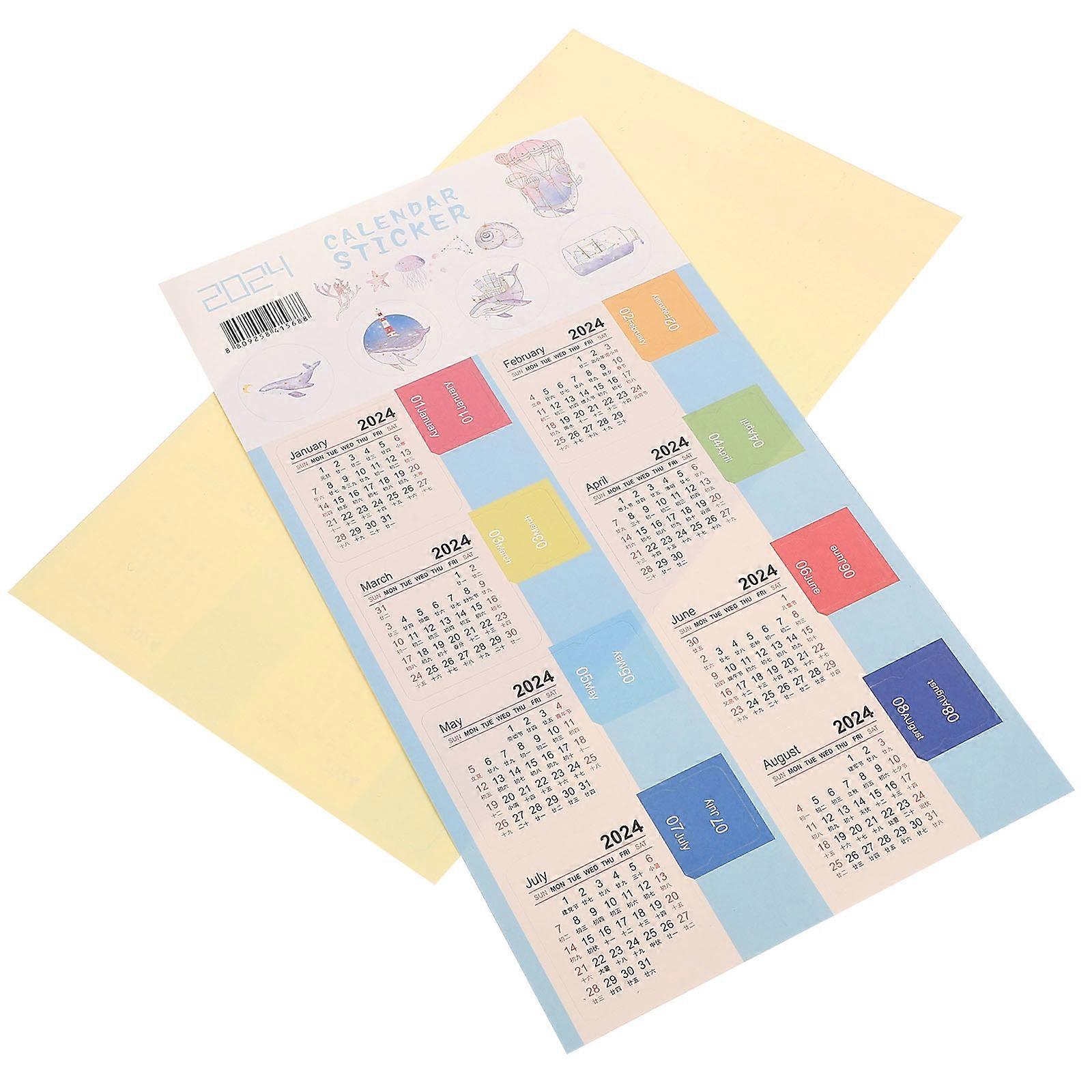 Date Stickers Monthly Adhesive Tabs Daily Use Students Professionals 10Sets