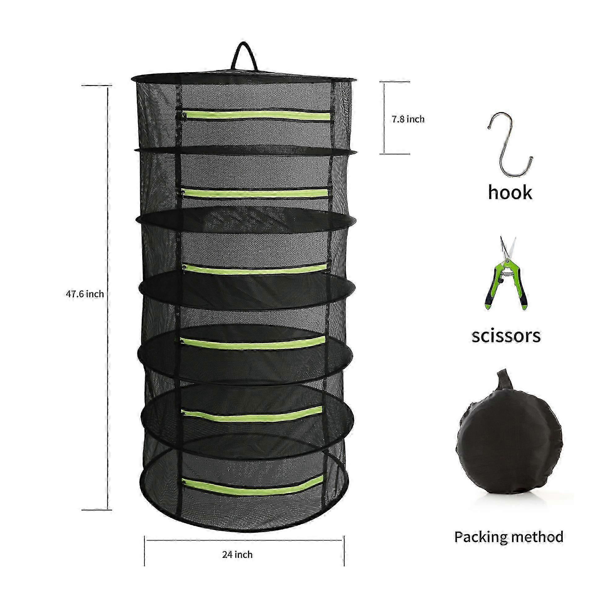 6-Layer U-Shaped Zippered Grass Drying Net with Storage Bags, Foldable