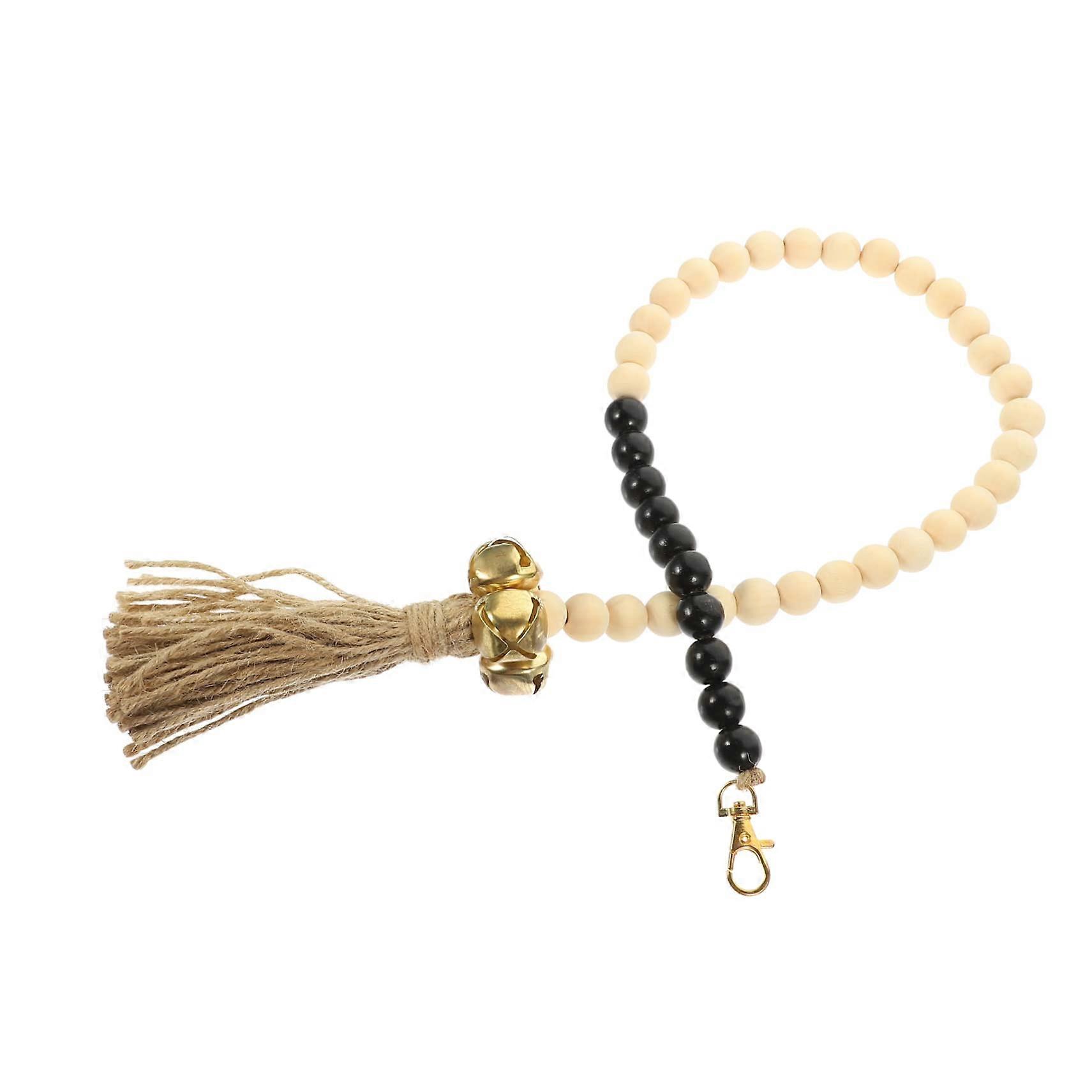 Handmade wooden bead dog doorbell for effective training