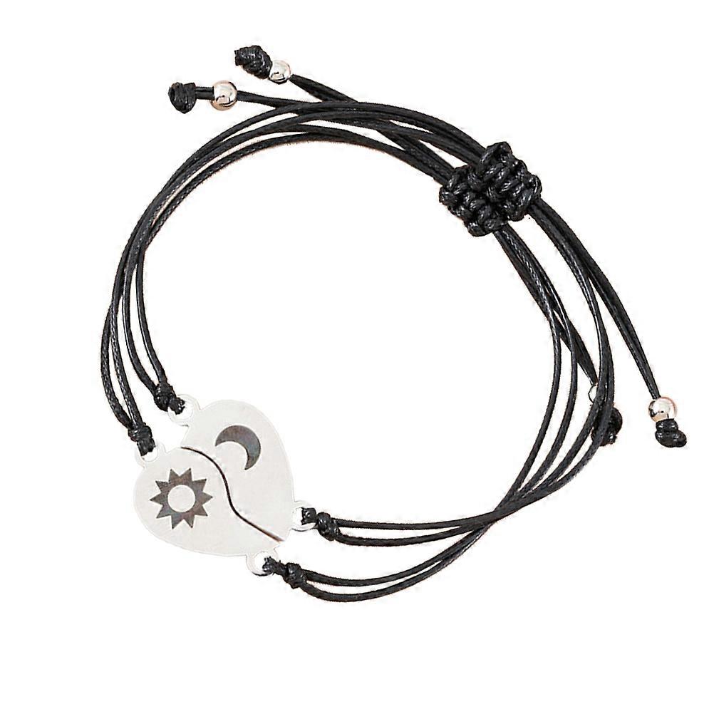 Cool Bracelets For Girlfriend Stainless Steel Wax Thread Cardboard present 1Set