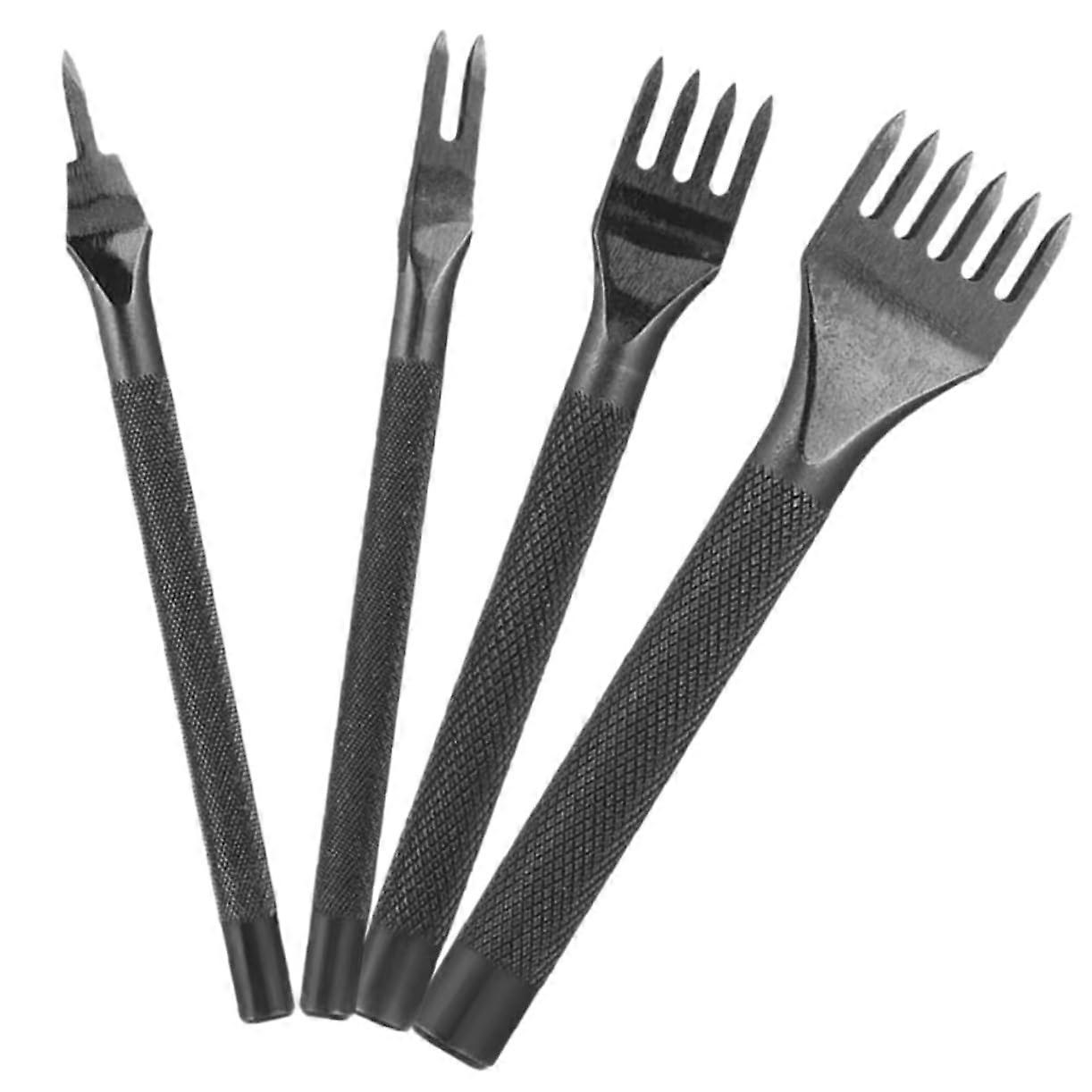 4-Piece DIY Leather Tool Set with Non-Slip Grip Precision Hole Punches for Leather Crafting and Versatile Projects