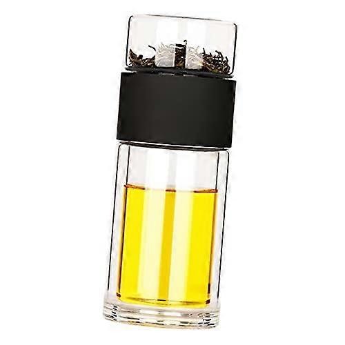 Doublewalled glass tea infuser bottle with strainer, for home and office use (02)