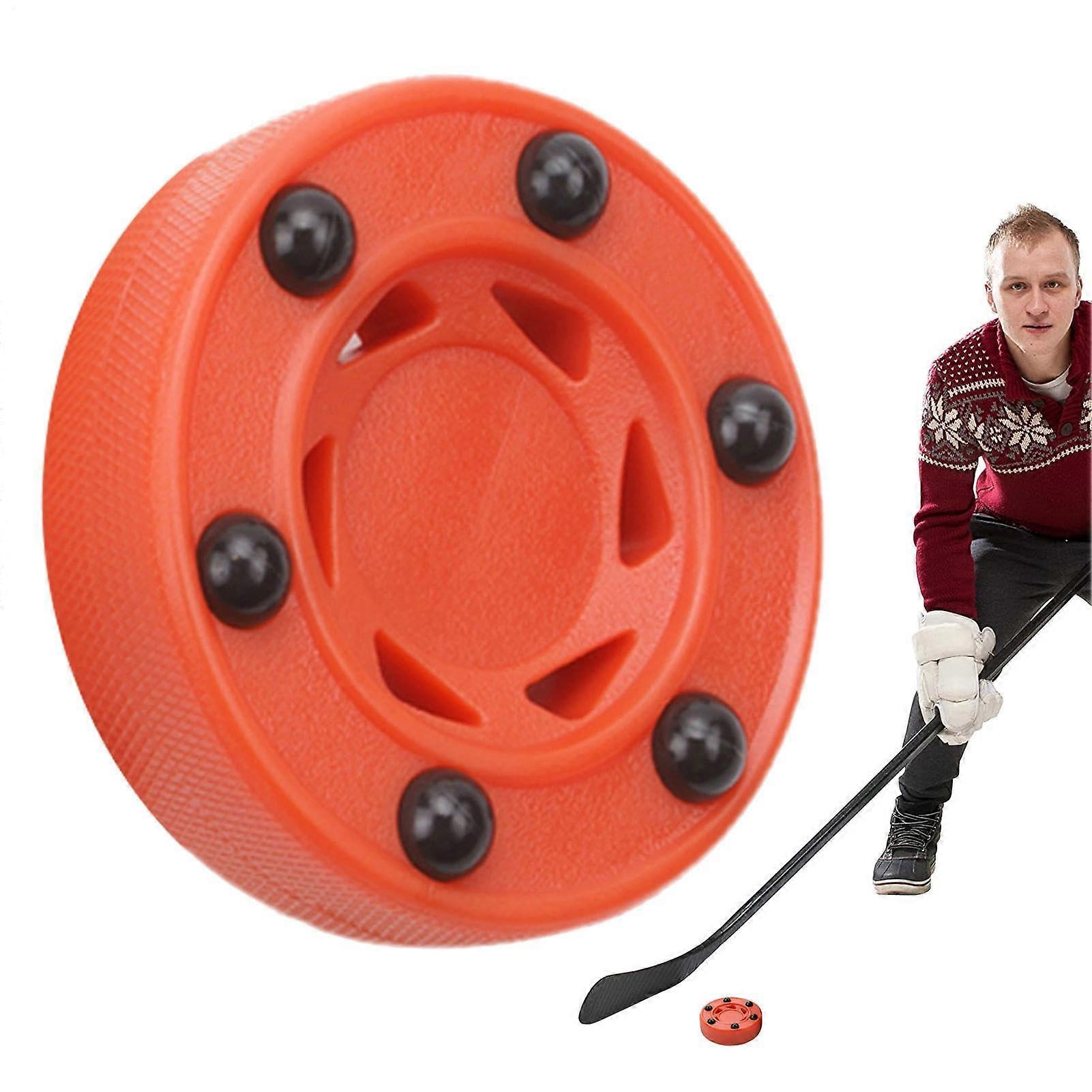 Street Hockey Puck 76mm Rubber Indoor Outdoor Training Puck with Wheels for Eishockey and Rollenhockey