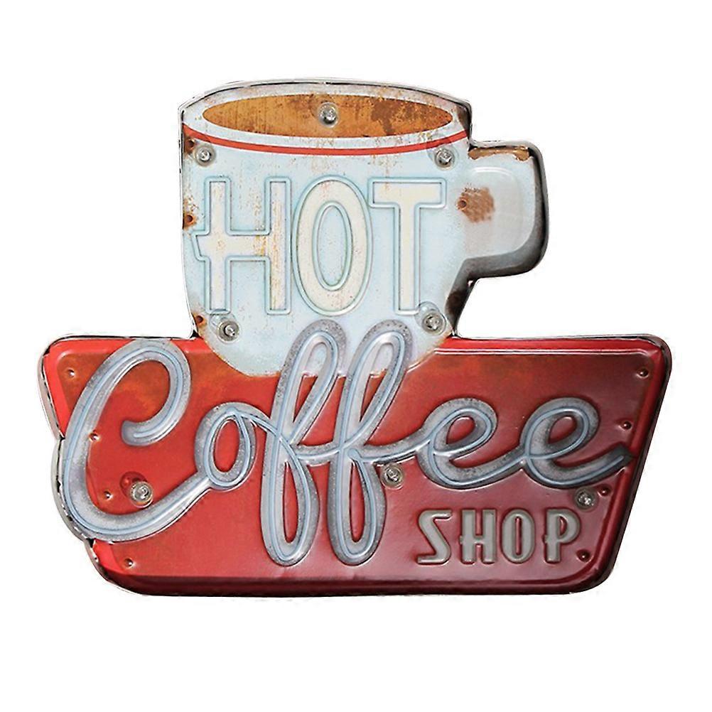 Light Up Coffee Sign Multi Color Retro Style For Decor 1Pack