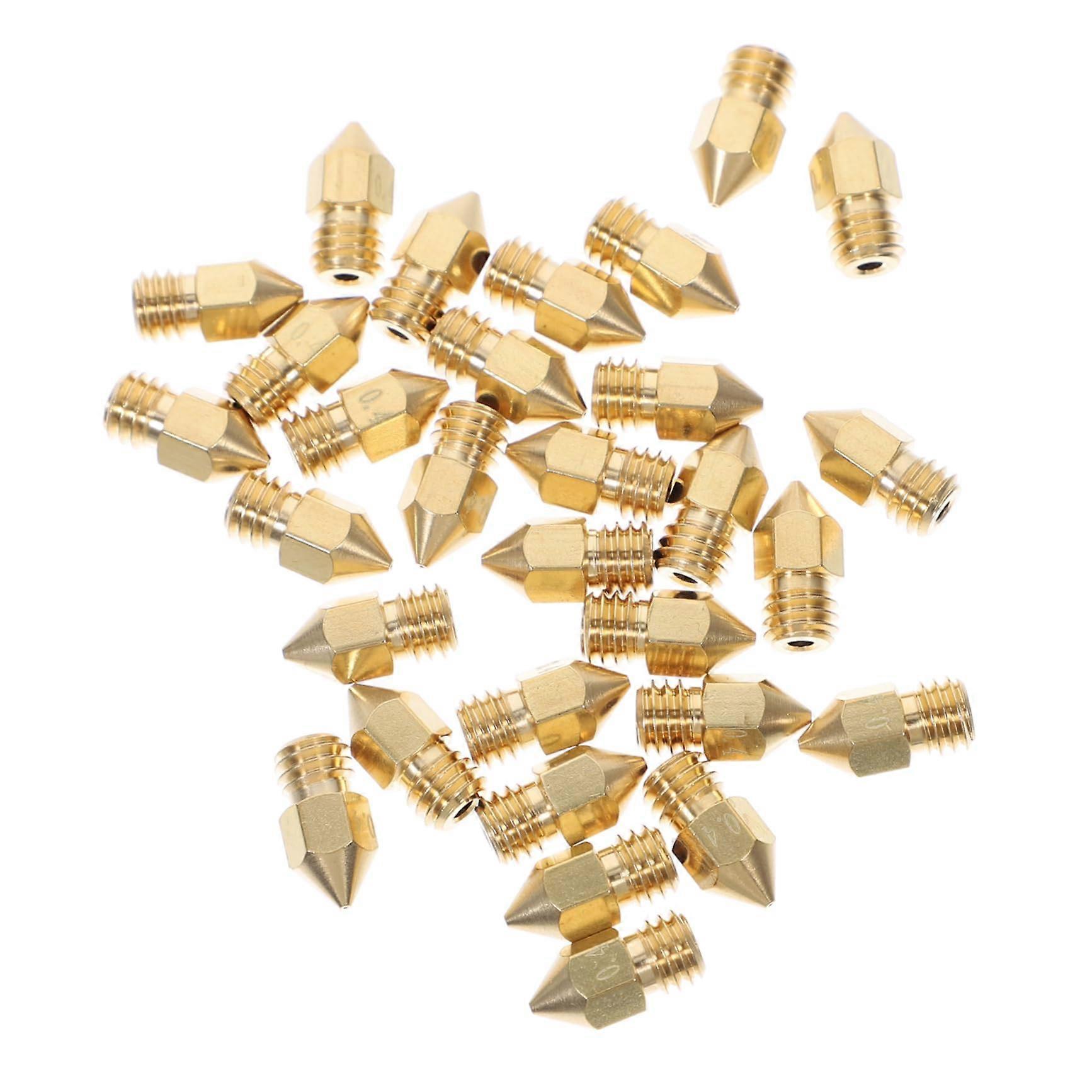 30 Pieces Printer Extruder Nozzles Precision Brass Nozzles Threaded Nozzles for Printer Durable Replacement Parts for Precise Printing Yellow