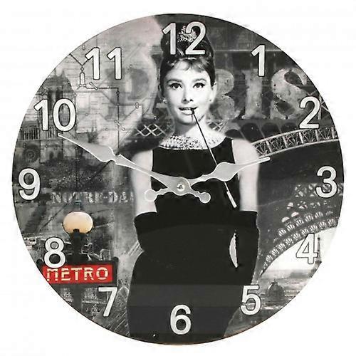Iconic Collection Glass Wall Clock 30cm Female Icon