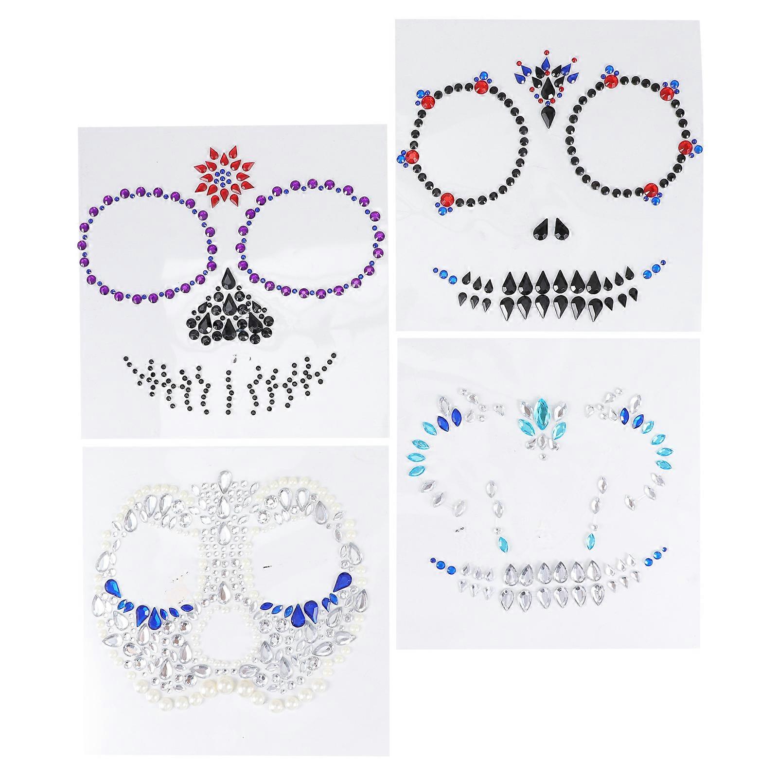 4pcs Halloween Face Stickers Practical Temporary Face Decals