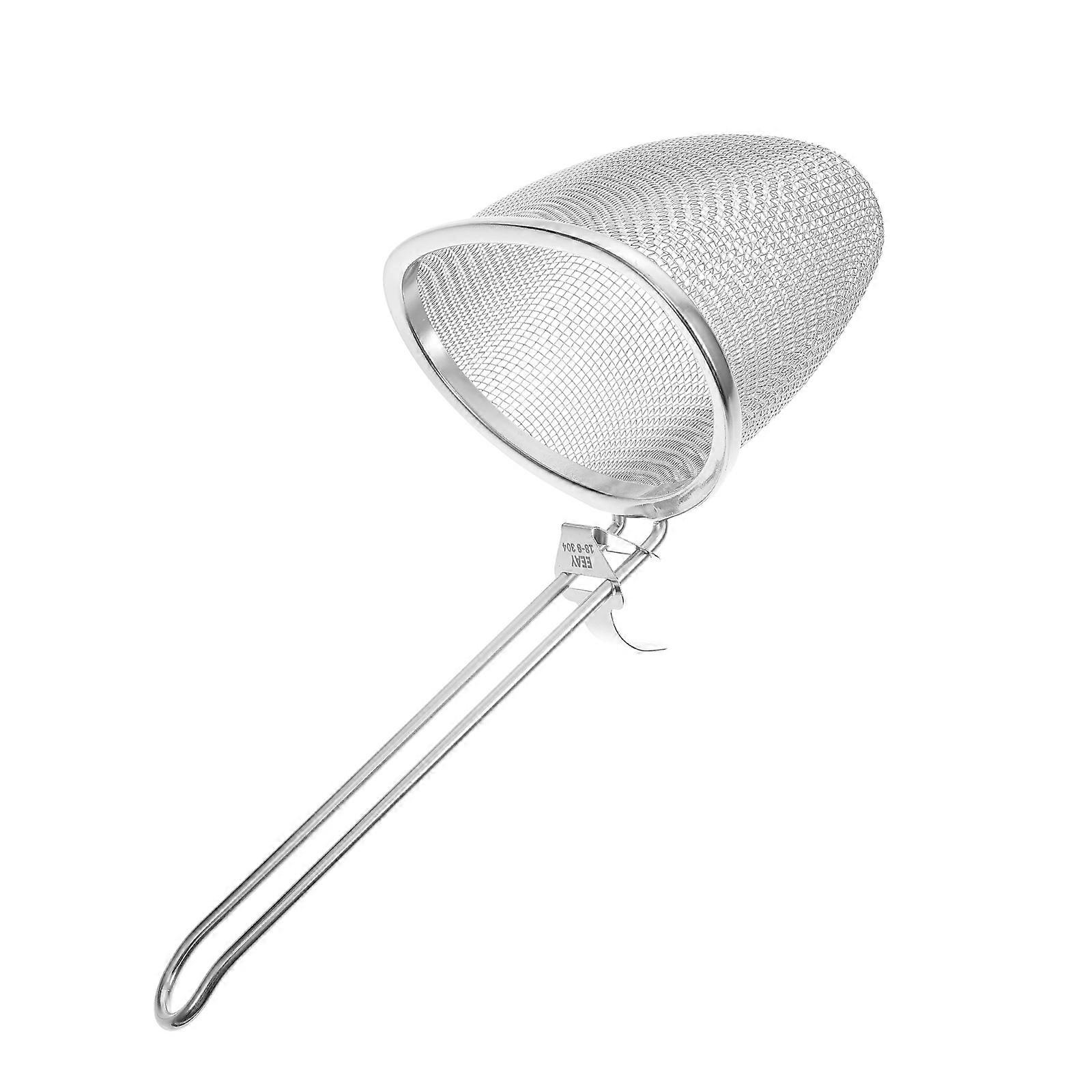 Stainless Steel Mesh Strainer for Kitchen Use with Premium Handle Design and Rounded Edges 7.8 inches