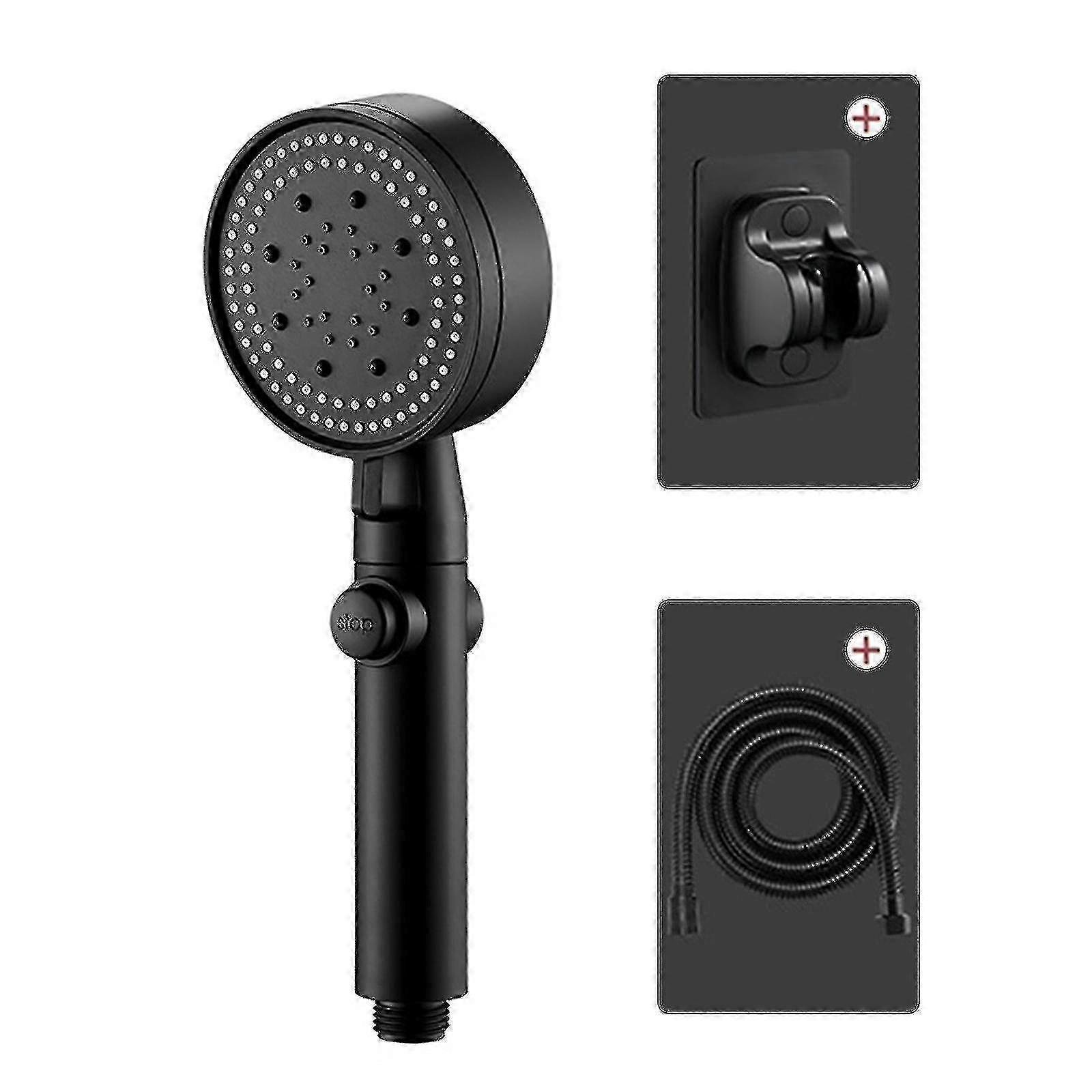 High Pressure Multi-Function Shower Head with 5 Modes & On/Off Switch - Stylish Black Handheld Showerhead for Ultimate Water Experience