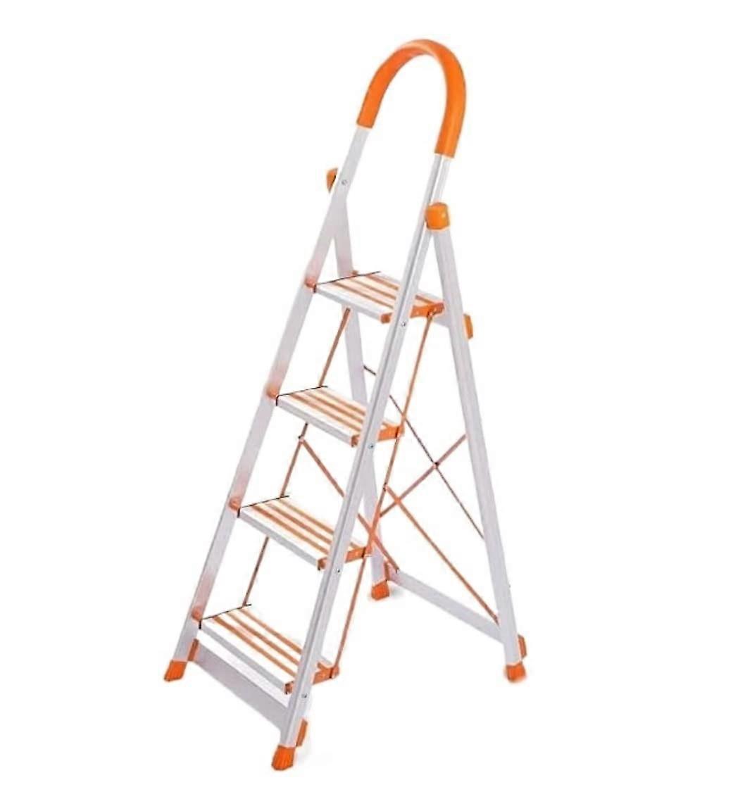 Telescopic Ladder 3Step Stool with Wide Pedals for Home Office (Black)