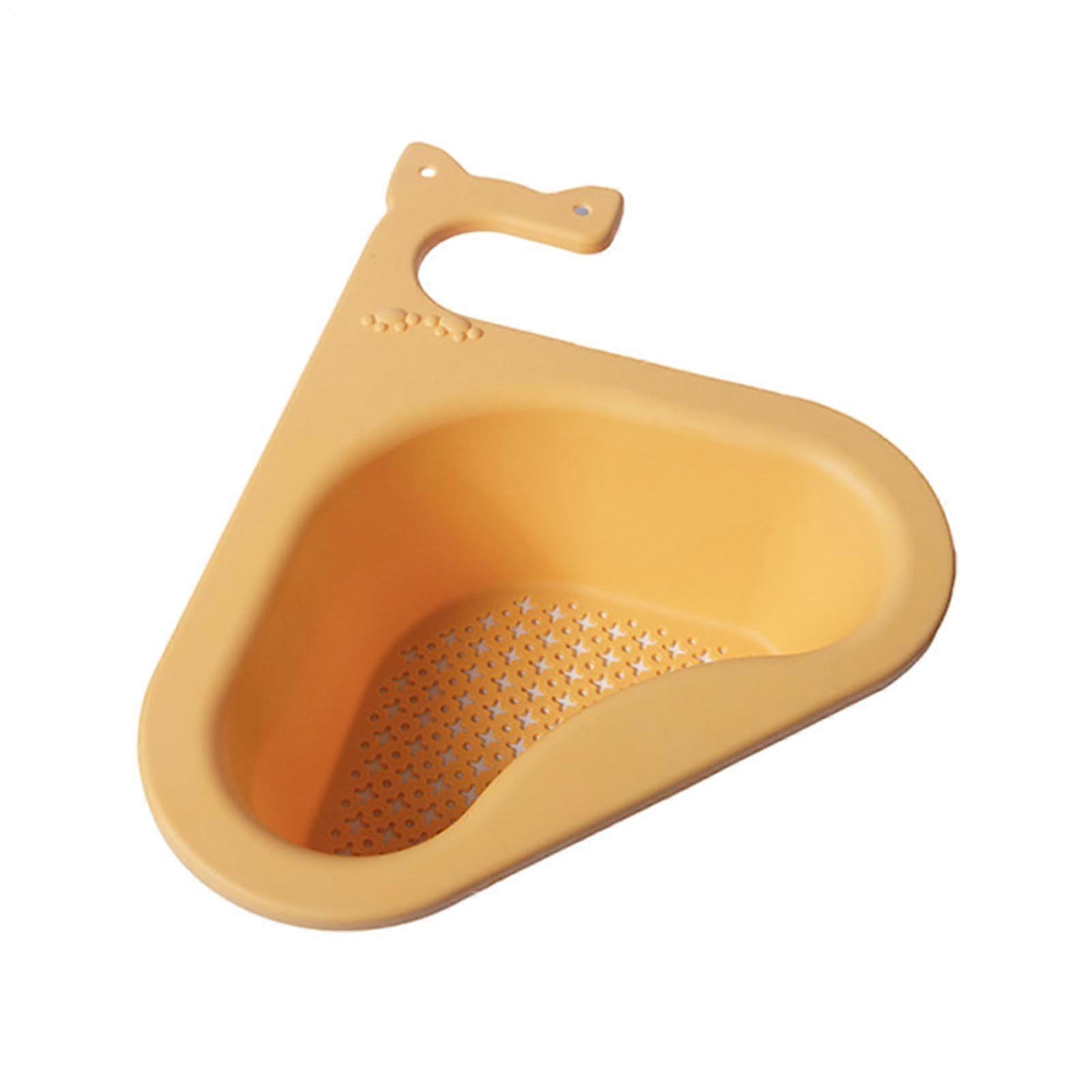 Dreieckiger Abflusskorb 26,7 x 24 x 8,2 cm Eck-Lebensmittelsieb Küchensiebfilter Aufhängbar Multifunktionales Filter-Ablaufgestell