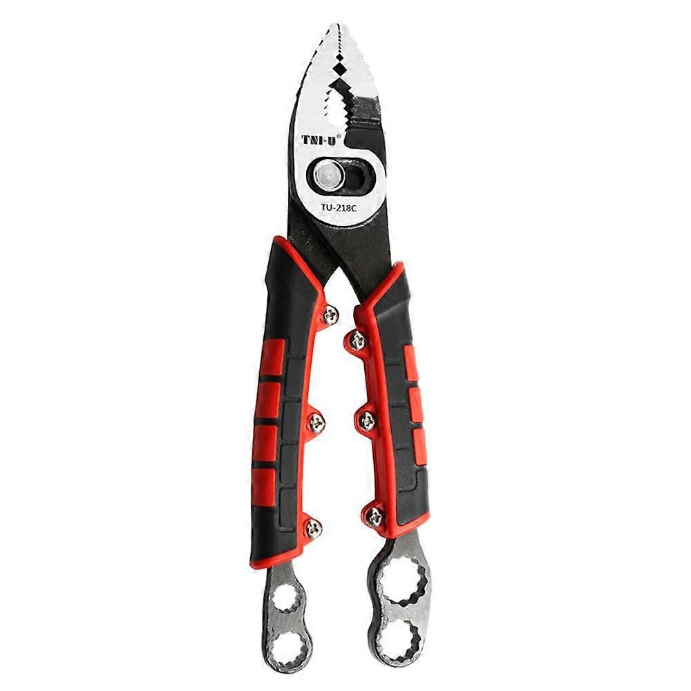 TU-218C Multifunctional Fish Nose Pliers 8-14 mm Plum Key Double Axis Clamp Metal Wire Cutter Hand Tools