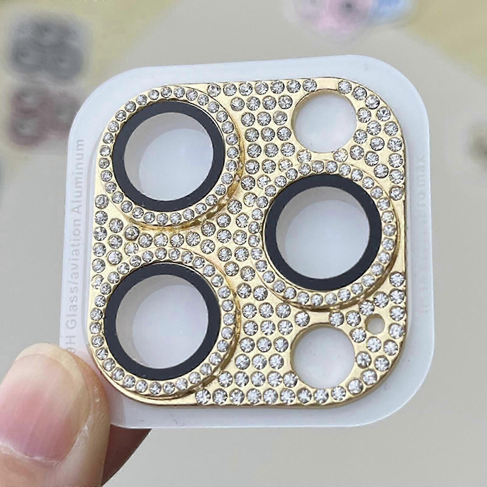 iPhone 15 Pro Max / 15 Ultra / 15 Proカメラレンズプロテクター、グリッターダイヤモンドレンズカバーガラススクリーンプロテクターアクセサリー用の2ピースブリンブリンメタルプロテクター