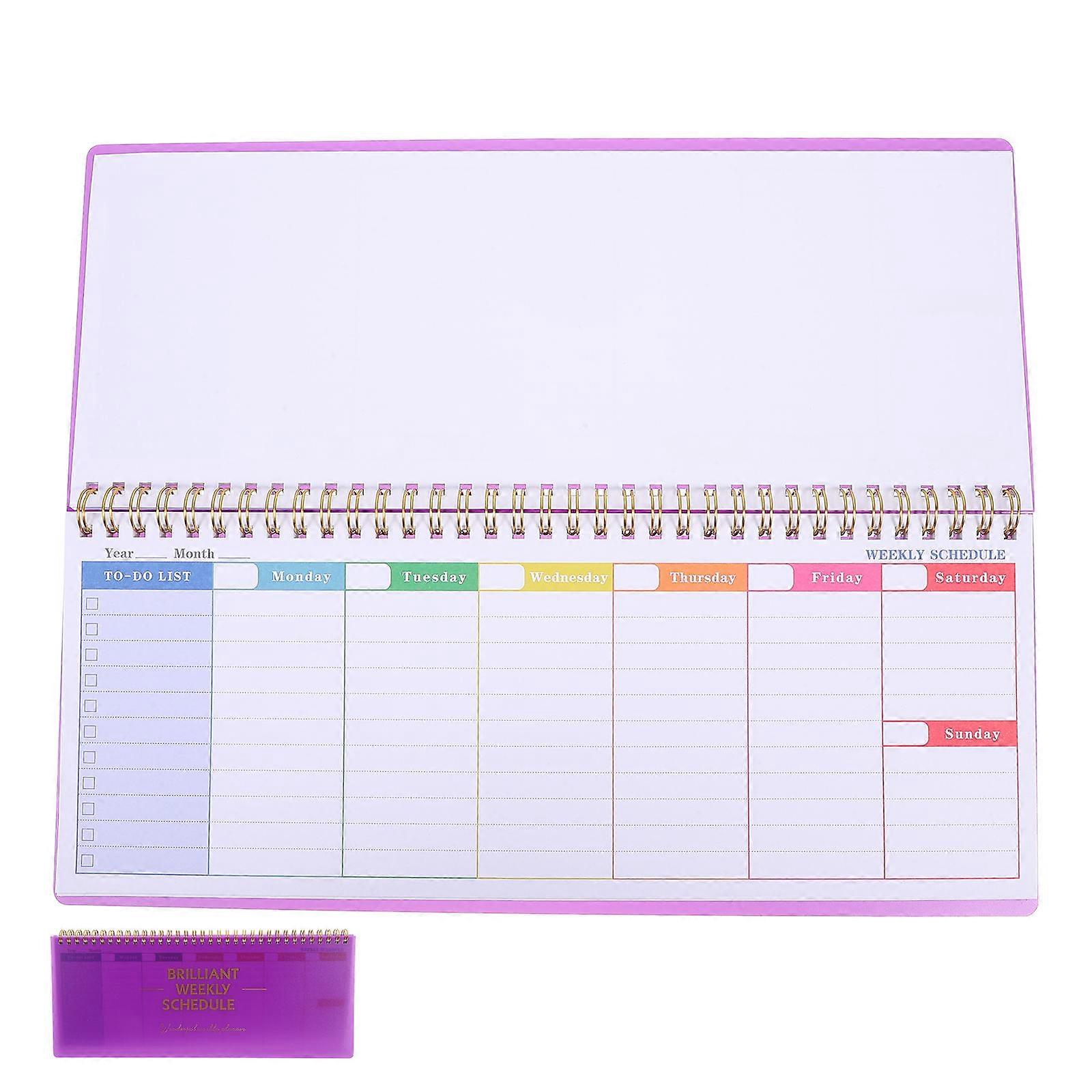 Weekly Planning Pad   Purple Desk Planner with Tear Off To Do List, Weekly Layout for Home Office School Scheduling and Task Organization