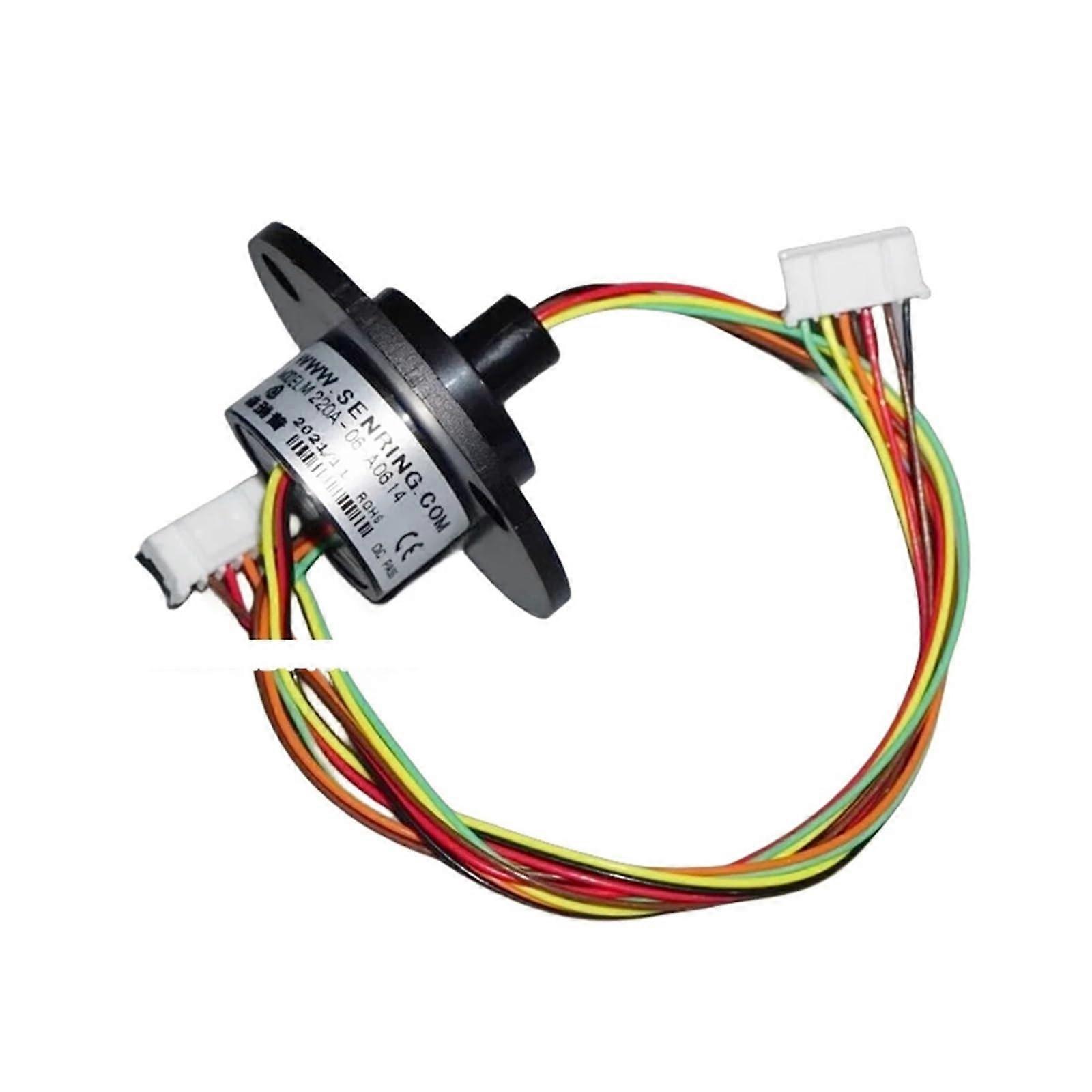 6way conductive slip ring 22mm temperature Teflon wire pan tilt electronic starter slip ring signal collector ring cap type conductive