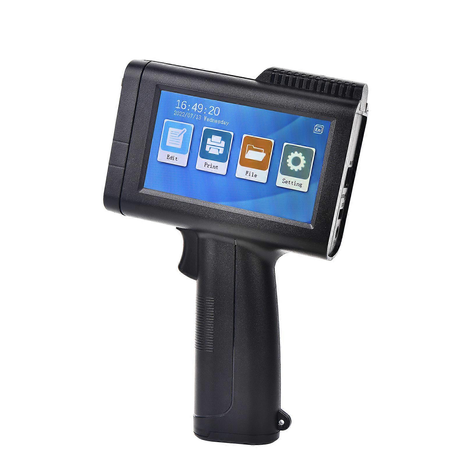 Handheld Inkjet Printer 600DPI HD Portable Intelligent Barcode Printer with 4.3in Touchscreen for Words Date Symbols Printing