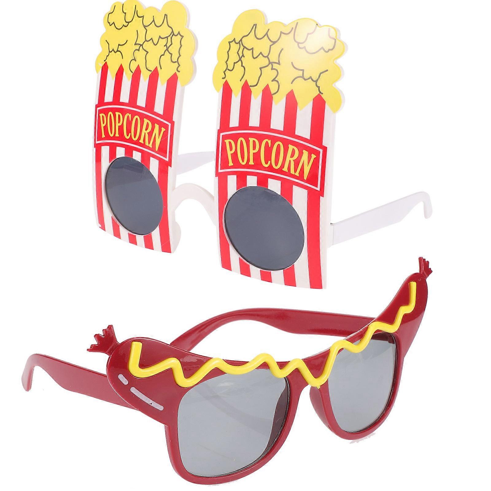 Funny Hawaii Themed Party Glasses for Decor Assorted Color Lightweight Durable ABS Material 2 Pairs