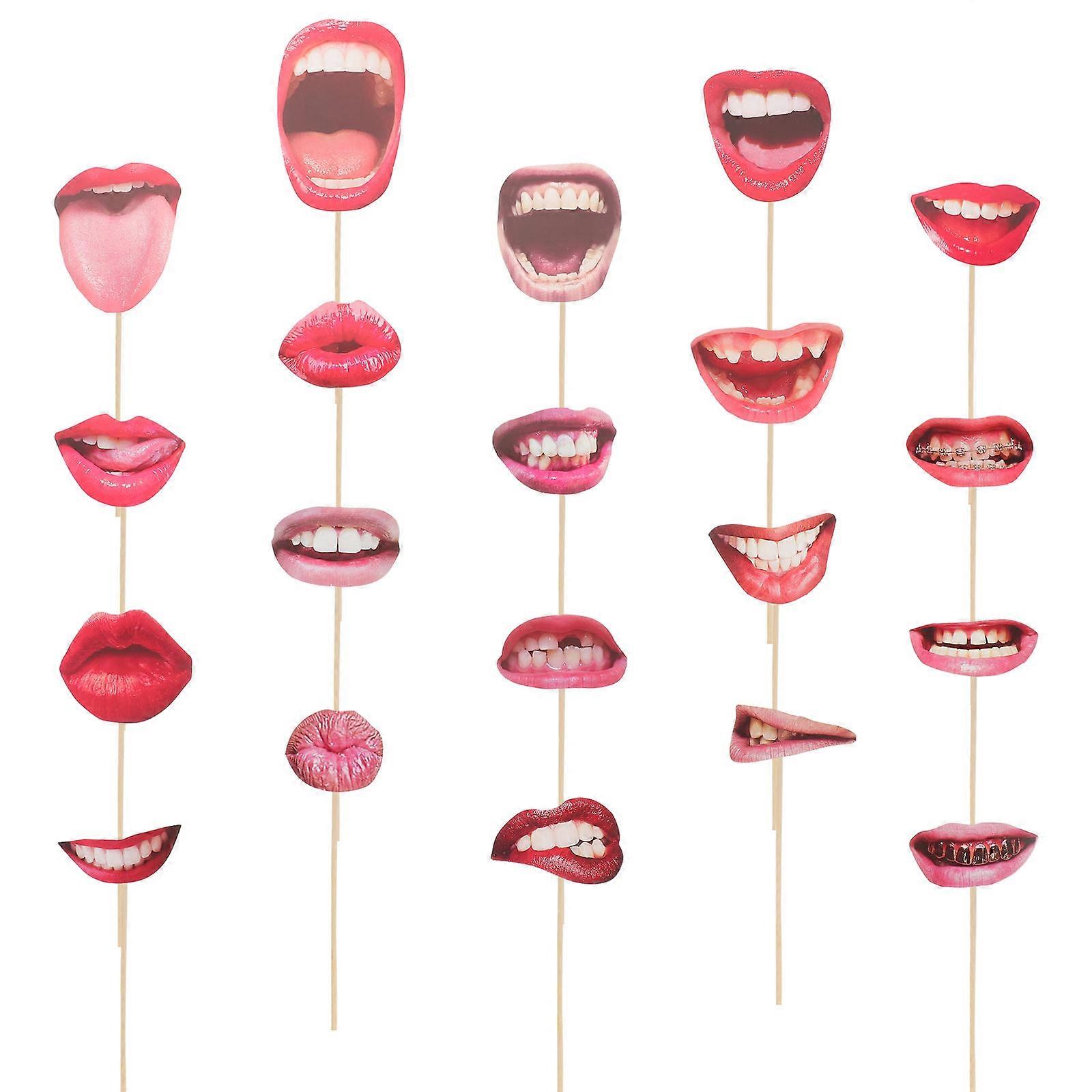 Funny Mouth Lips Photo Booth Props Set for Birthday, Wedding & Party Selfie Accessories with Unique Designs for Joyful Group Photos and Memorable