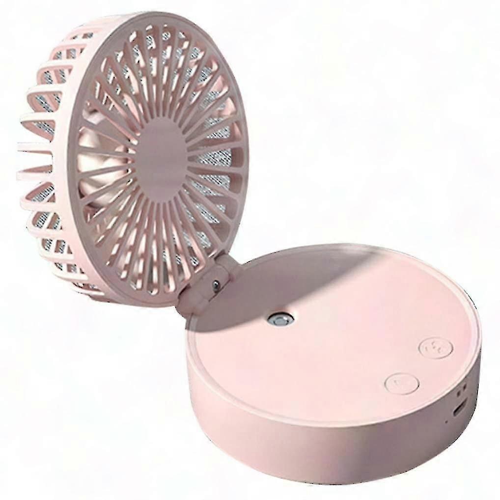 Portable Mini USB Desktop Fan with Rechargeable Battery - Pink