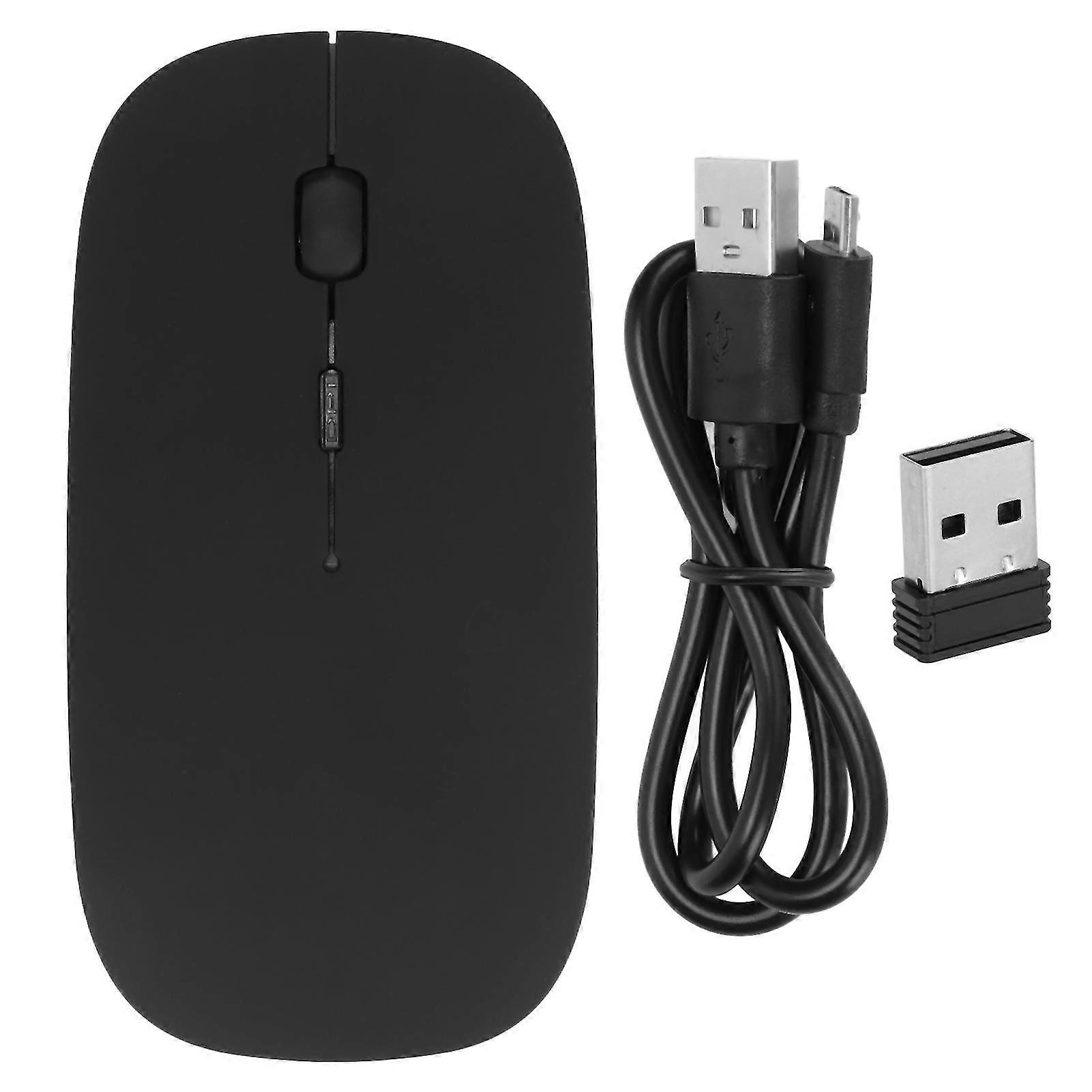 Wireless Mouse 2.4GHz Connection Silent Click High Sensitivity Optical Tracking Gaming Mouse Black Matte