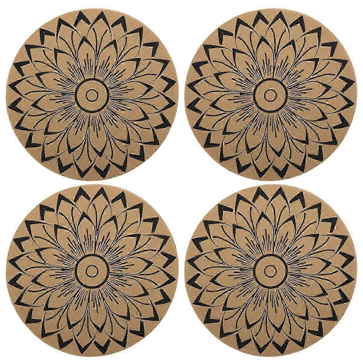 Circular placemat, printed, wipeable, anti slip, heat-resistant