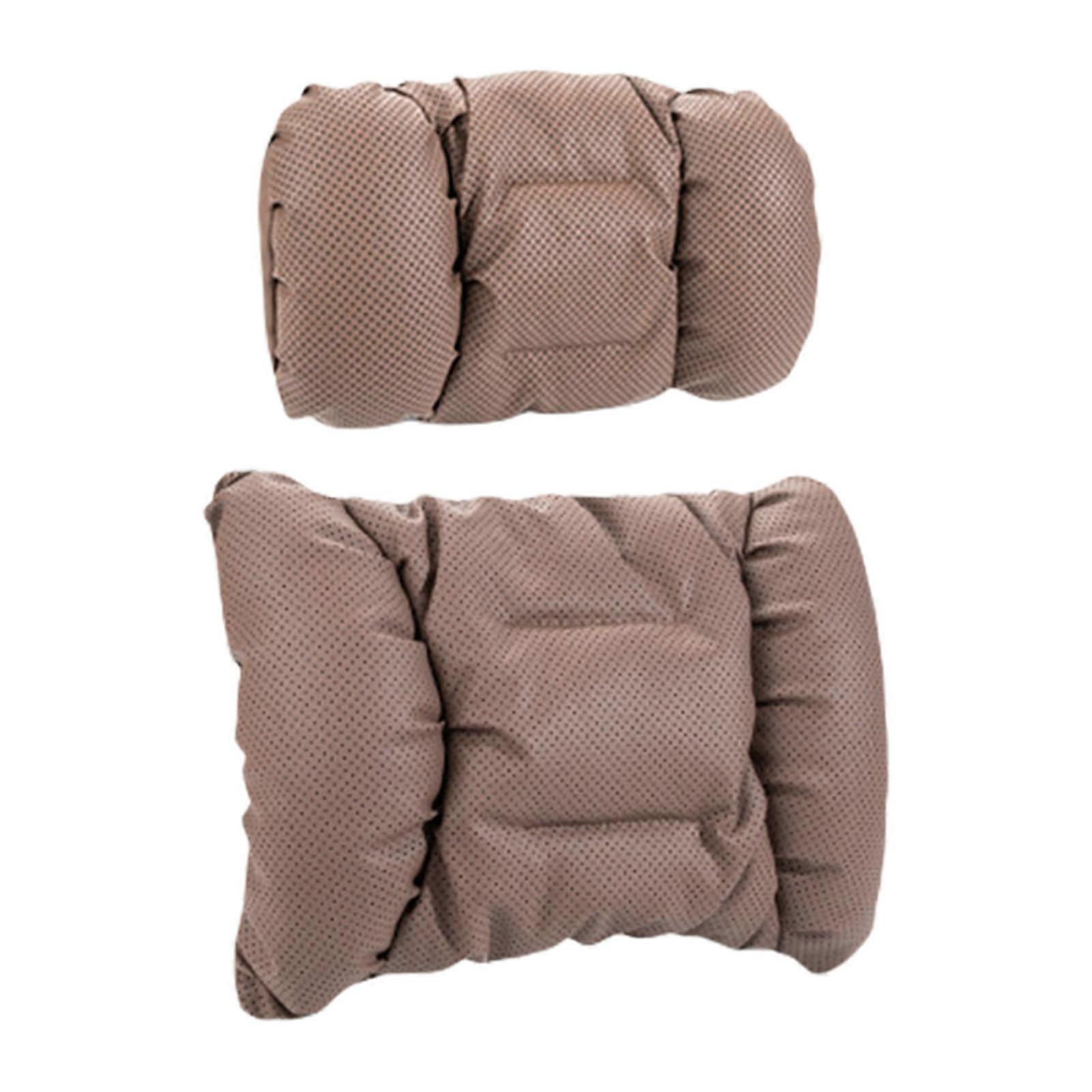 Universal Car Seat Neck Pillow And Back Cushion Premium Memory Foam Comfort Support Easy Install Comfortable Commuting Multicolor