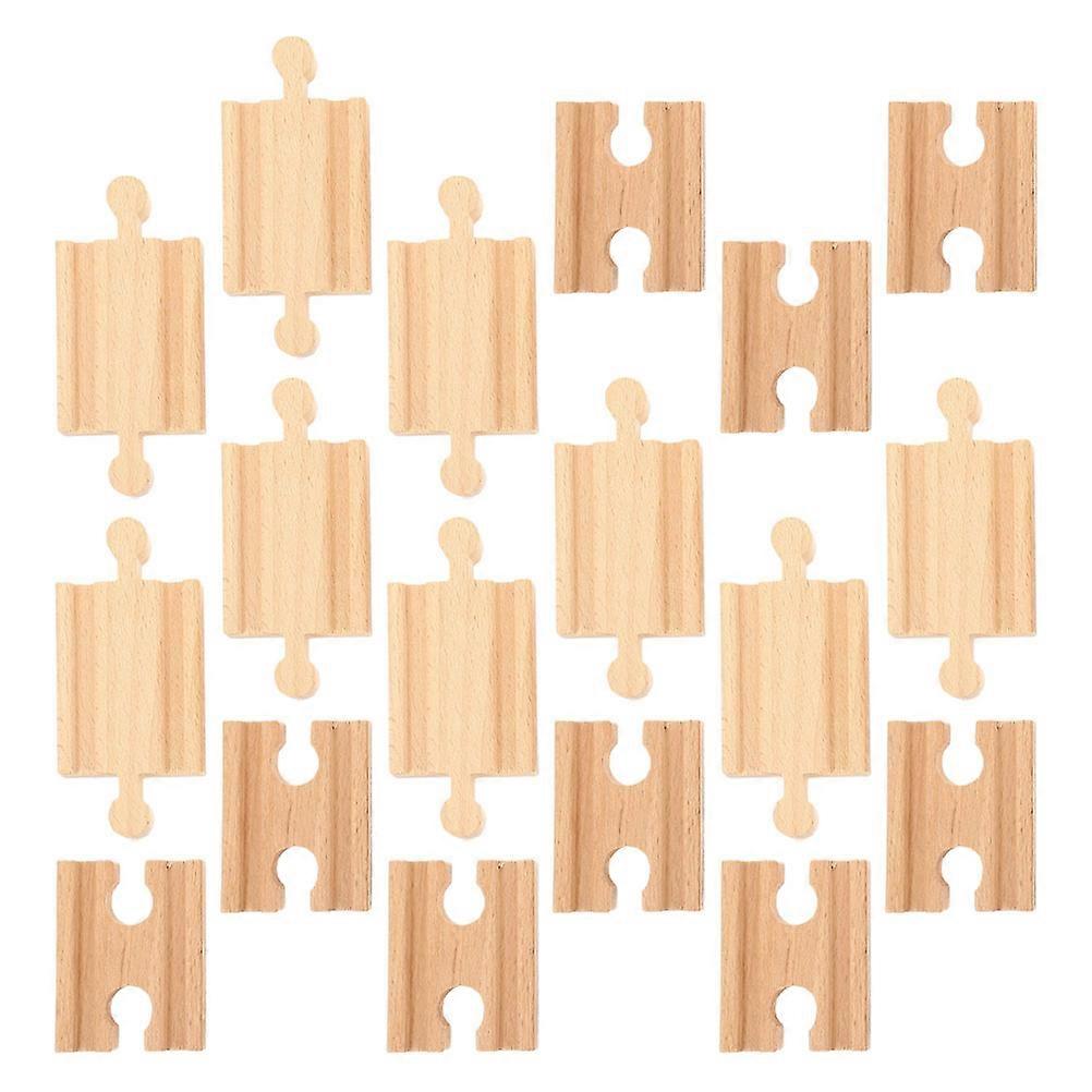 18pcs Wooden Train Track Set – Straight & Curved Layouts for Educational Play, Promotes Logical Thinking & Family Interaction for Boys