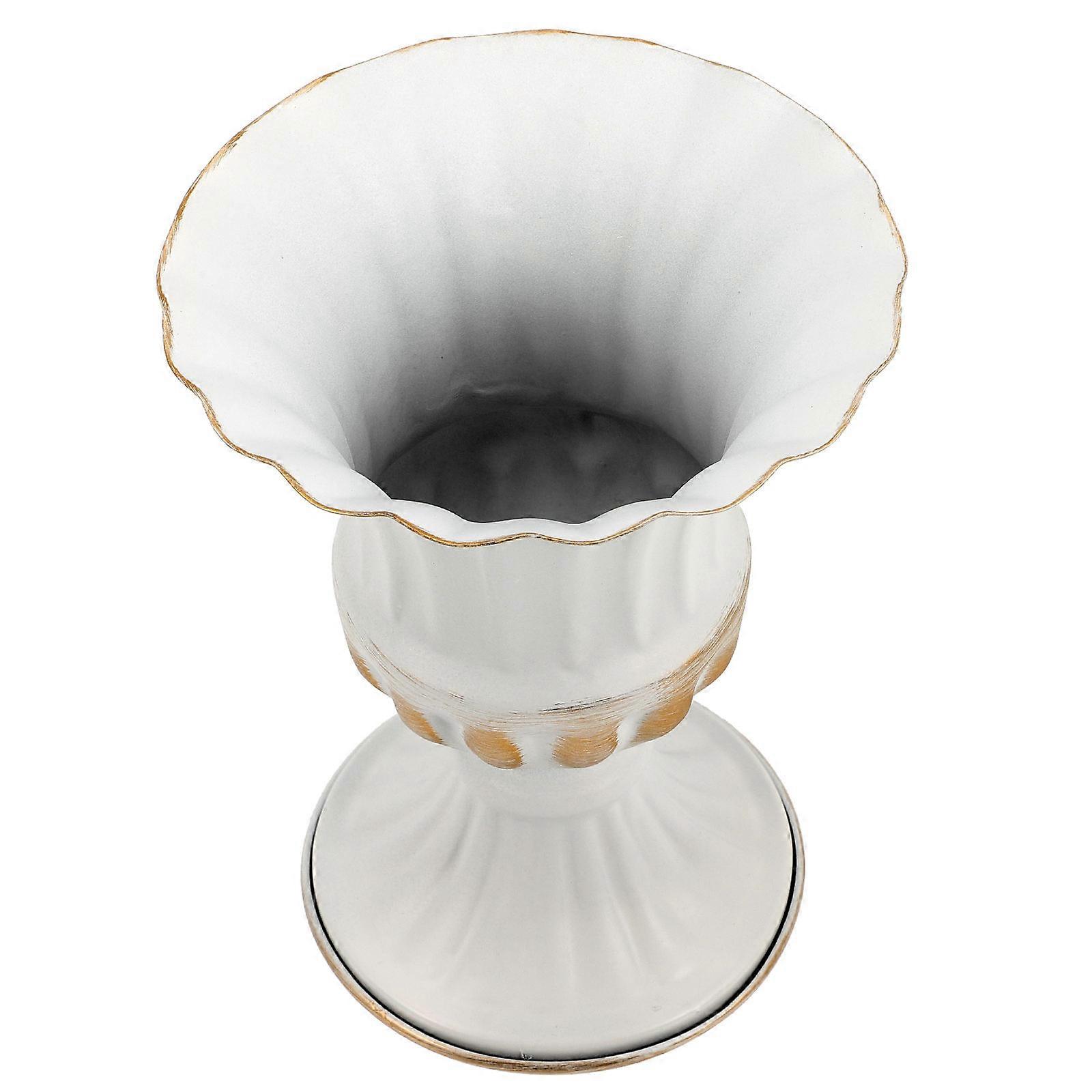 Iron Cemetery Vase for Decorative Flowers with Stable Base Assorted Color