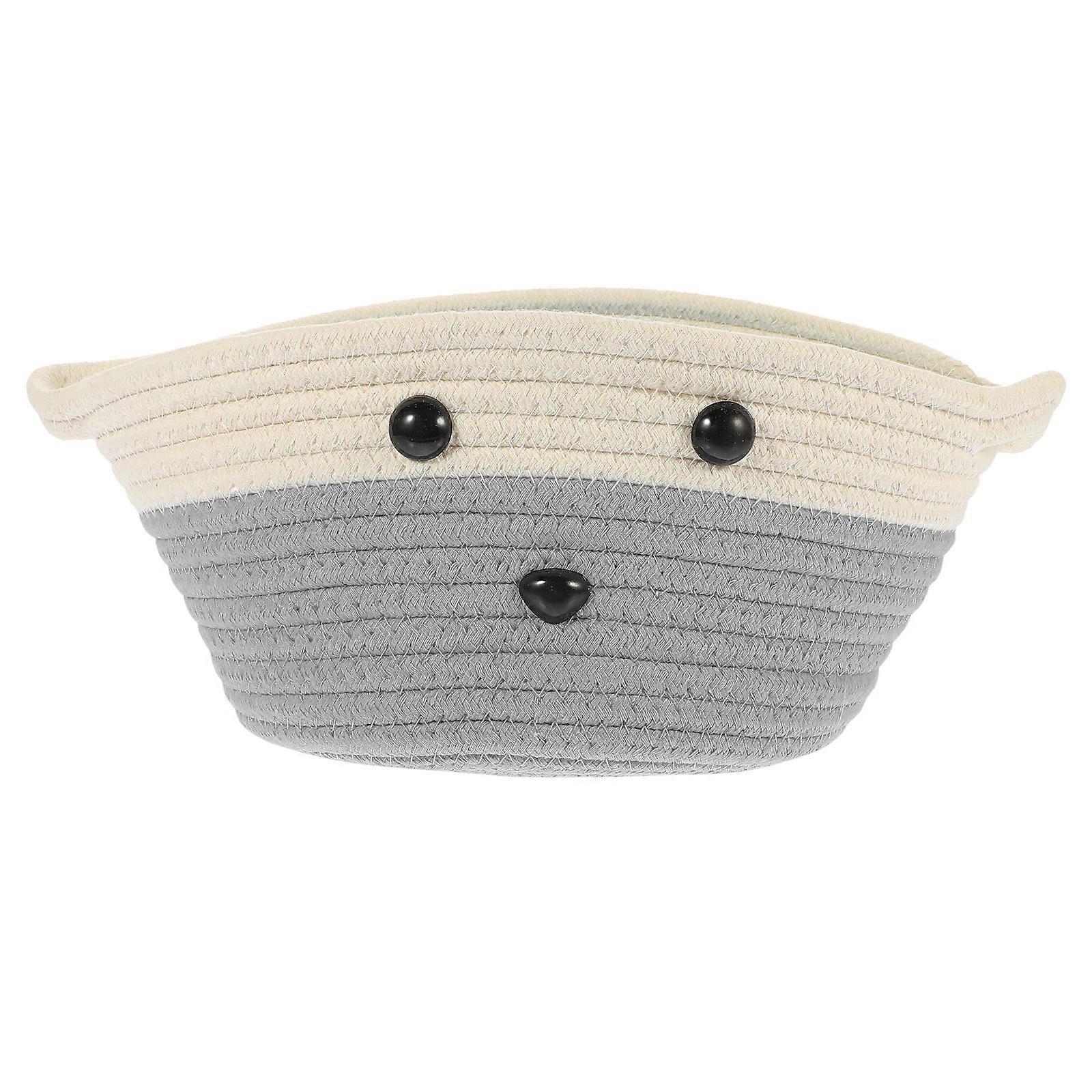 Grey Cotton Rope Woven Basket for Storage Use Adds Tidiness to Your .5x7.5x9 Inches