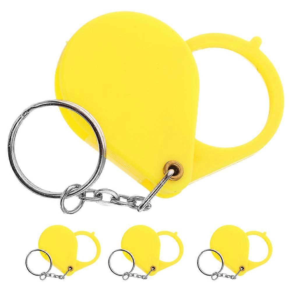 Raindrops 4pcs Folding Mini Pocket Magnifier Portable Foldable Reading Magnifier Metal Jewelry Magnifier Magnifying Glass Lens Keychain Red