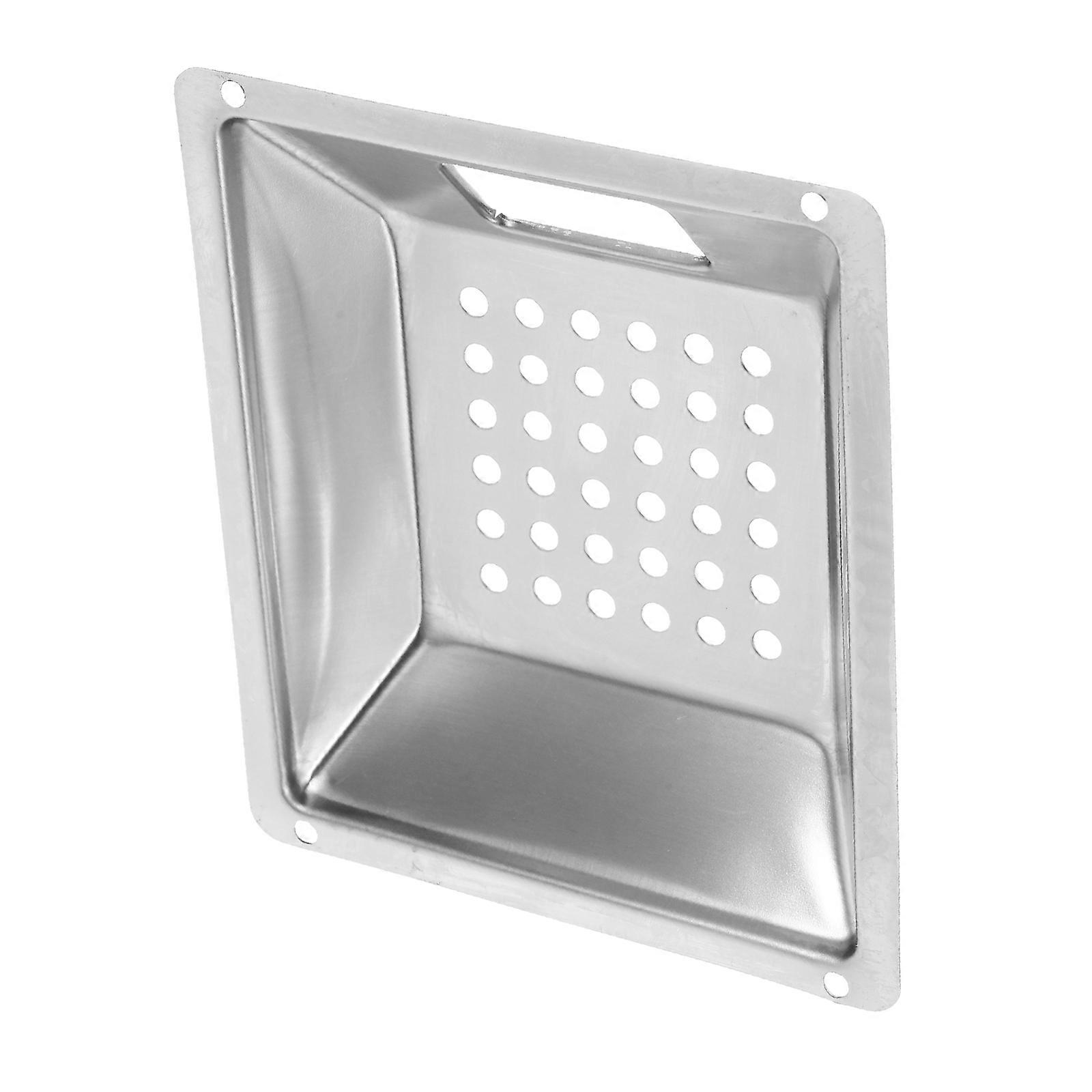 Stainless Steel Trash Can Ash Tray Lid For Commercial Use Outdoor Waste Container Rectangular Shape 1Set