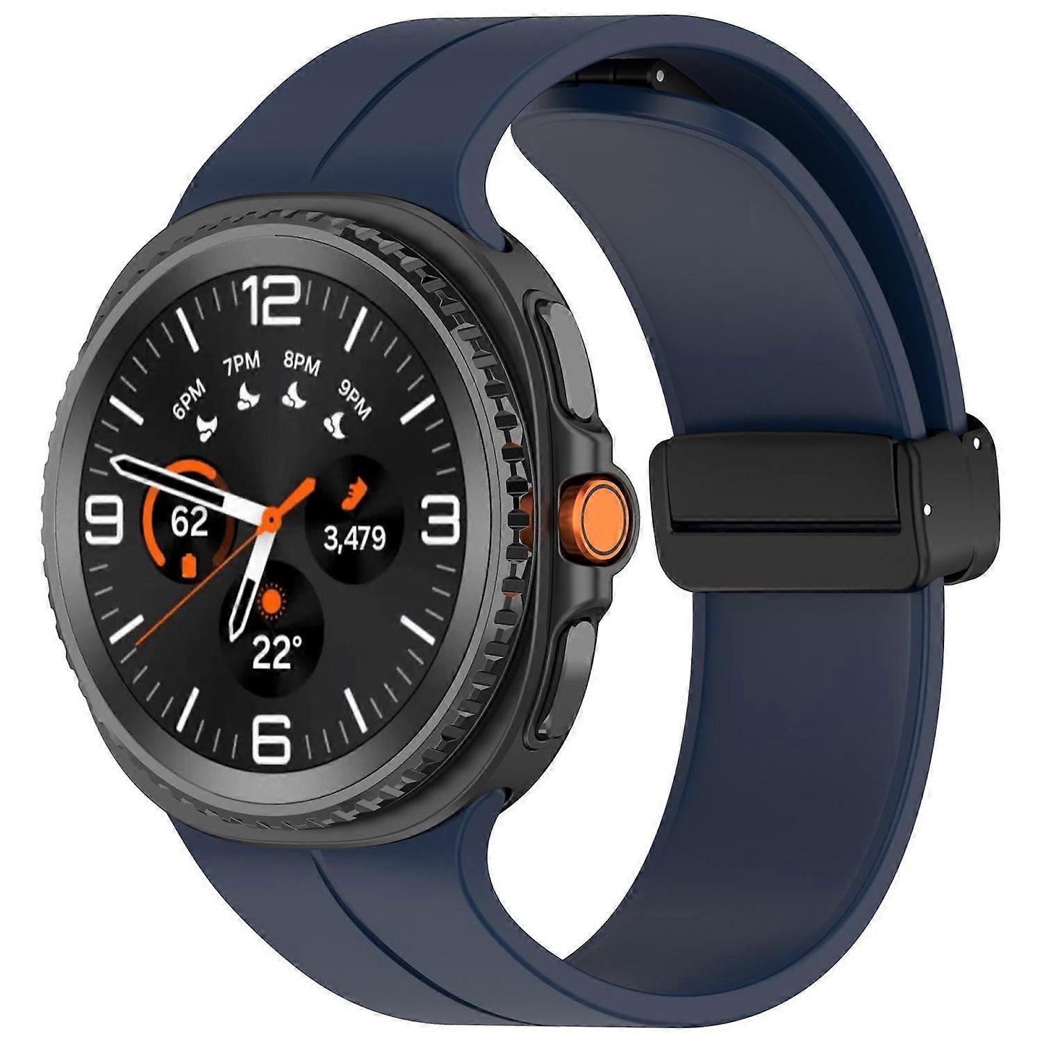 For Samsung Galaxy Watch 8 / 8 Classic Silicone Magnetic Band Blue