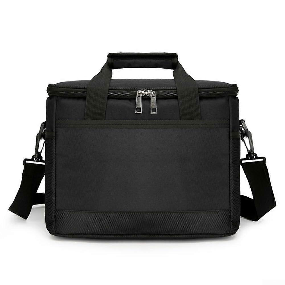 Robust and portable doublelayer insulated lunch bag, ideal for picnics and camping trips, easytocarry design (L black)